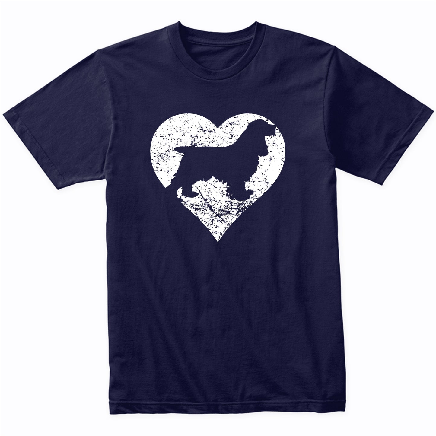 Distressed Cocker Spaniel Heart Dog Owner Graphic T-Shirt