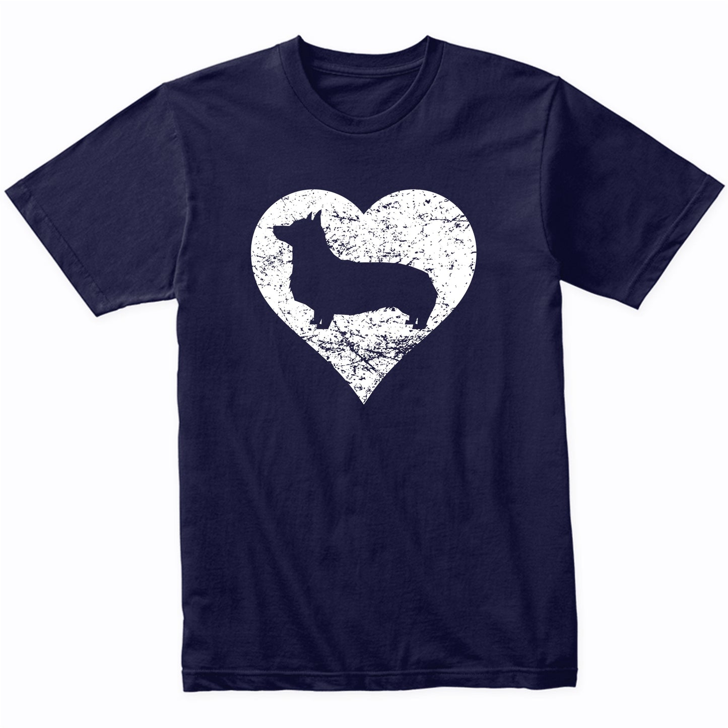Distressed Corgi Heart Dog Owner Graphic T-Shirt