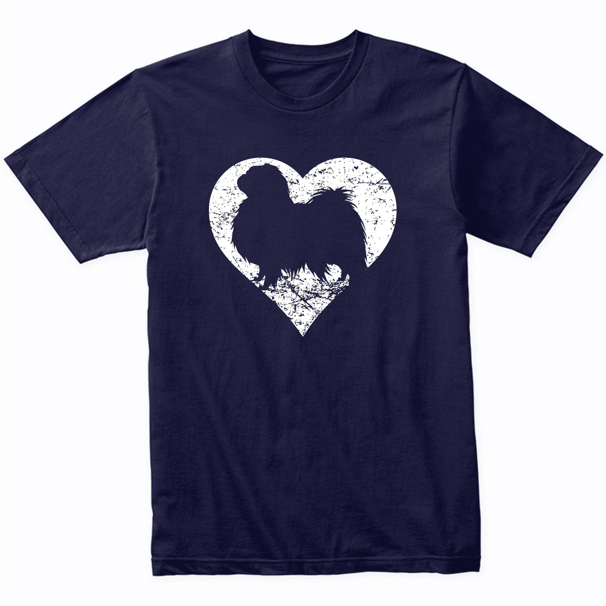 Distressed Japanese Chin Heart Dog Owner Graphic T-Shirt