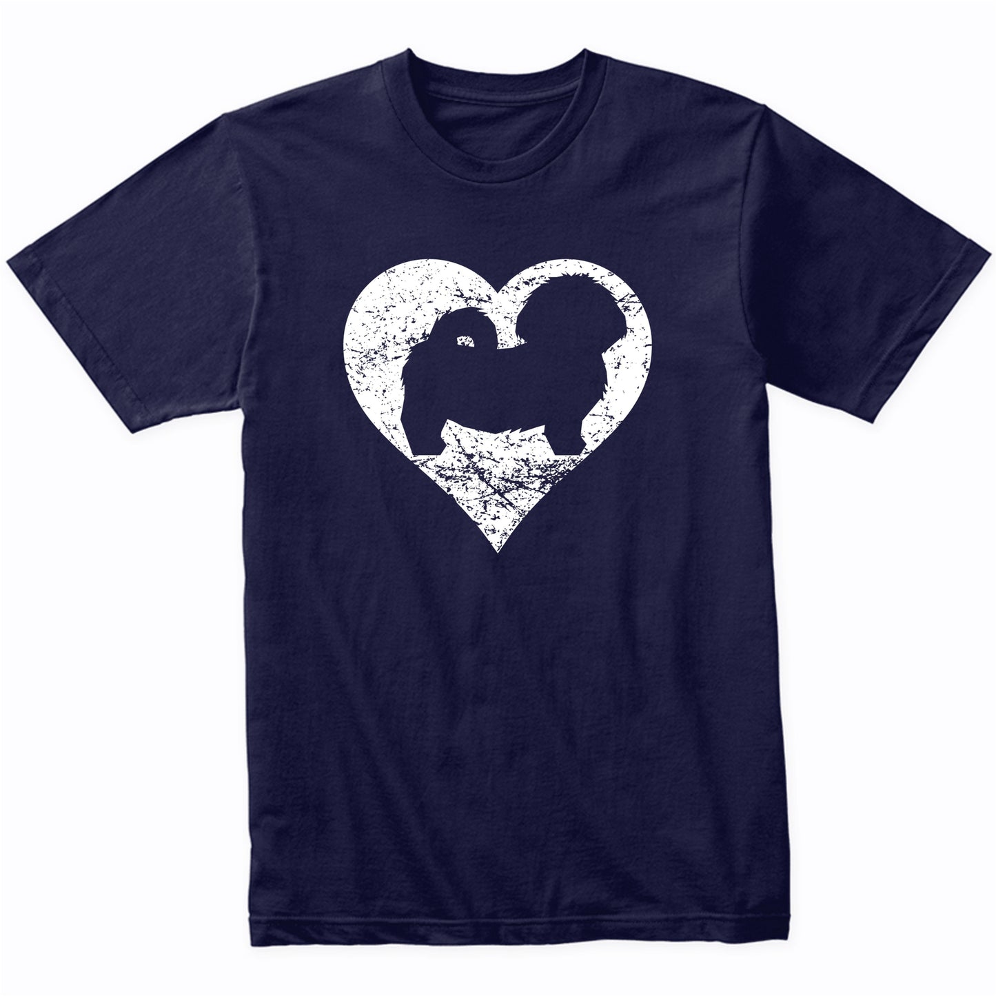 Distressed Shih Tzu Heart Dog Owner Graphic T-Shirt