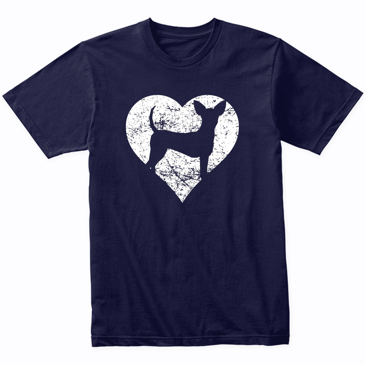 Distressed Toy Fox Terrier Heart Dog Owner Graphic T-Shirt