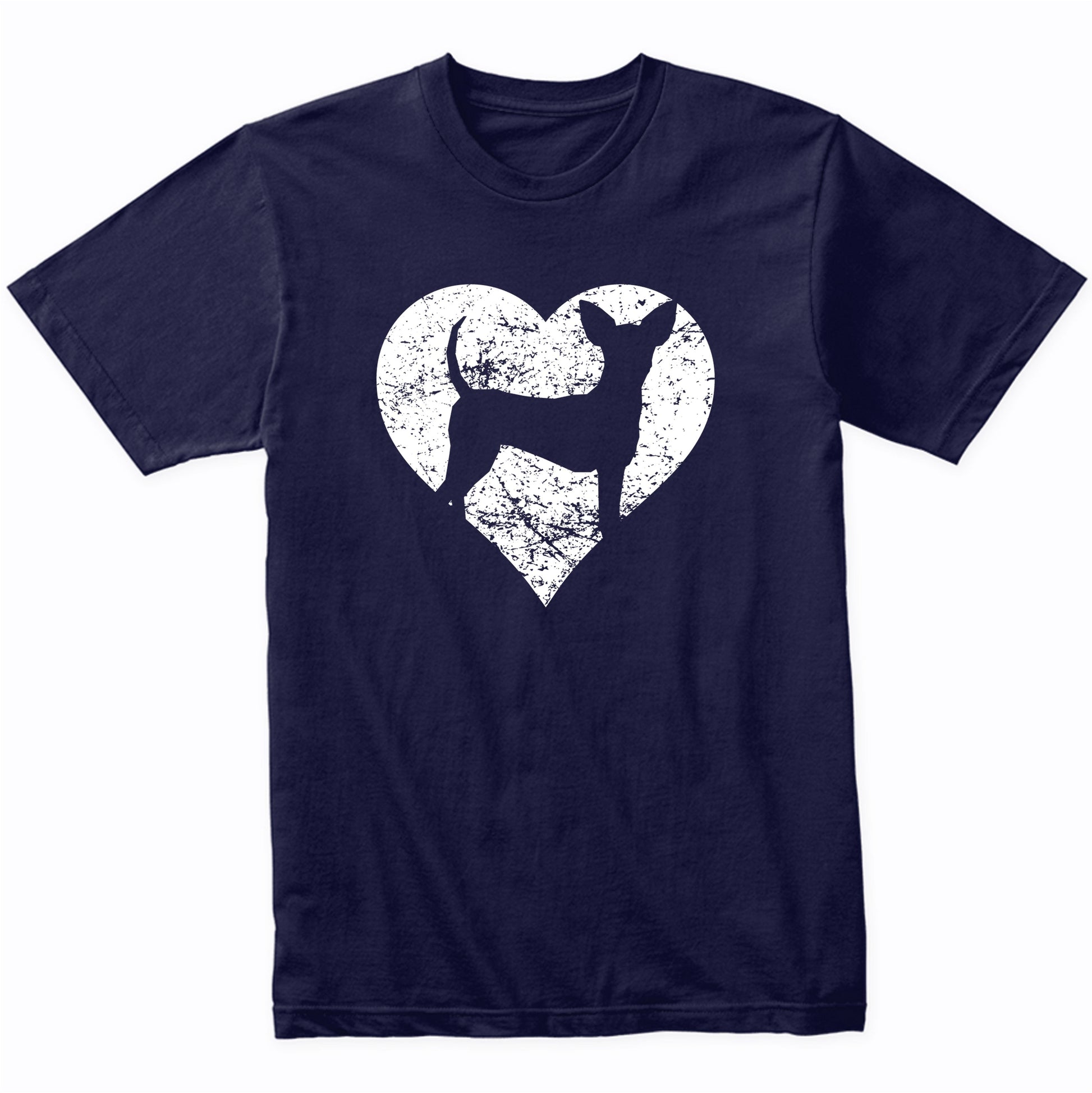 Distressed Toy Fox Terrier Heart Dog Owner Graphic T-Shirt