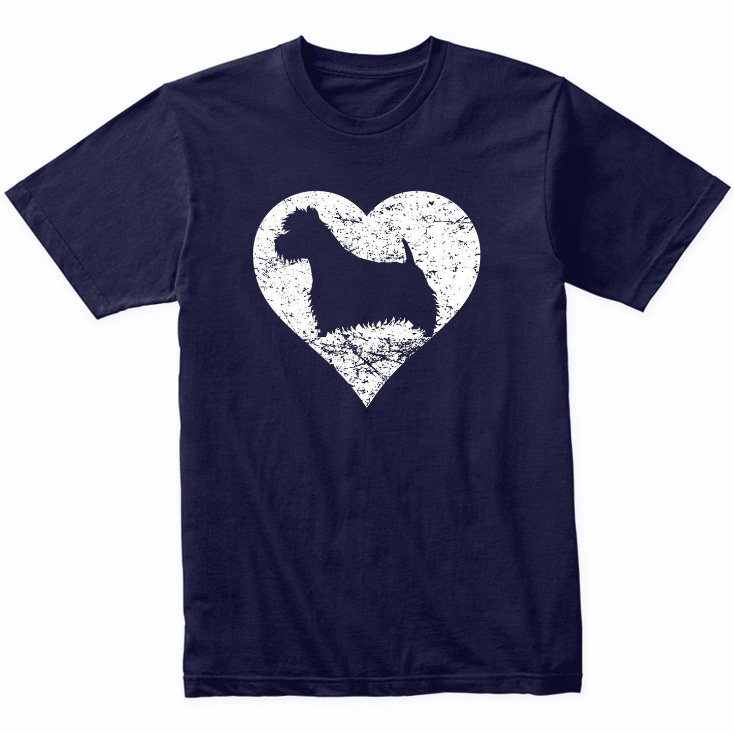 Distressed Westie Heart Dog Owner Graphic T-Shirt