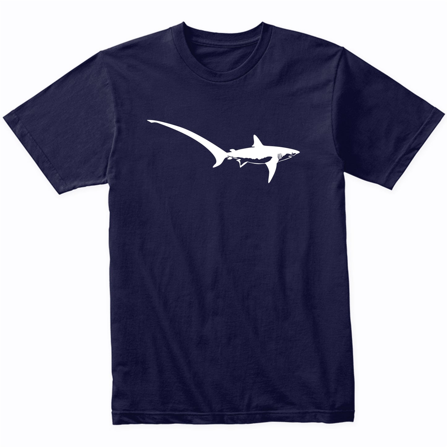 Thresher Shark Silhouette Simple Shark Design T-Shirt