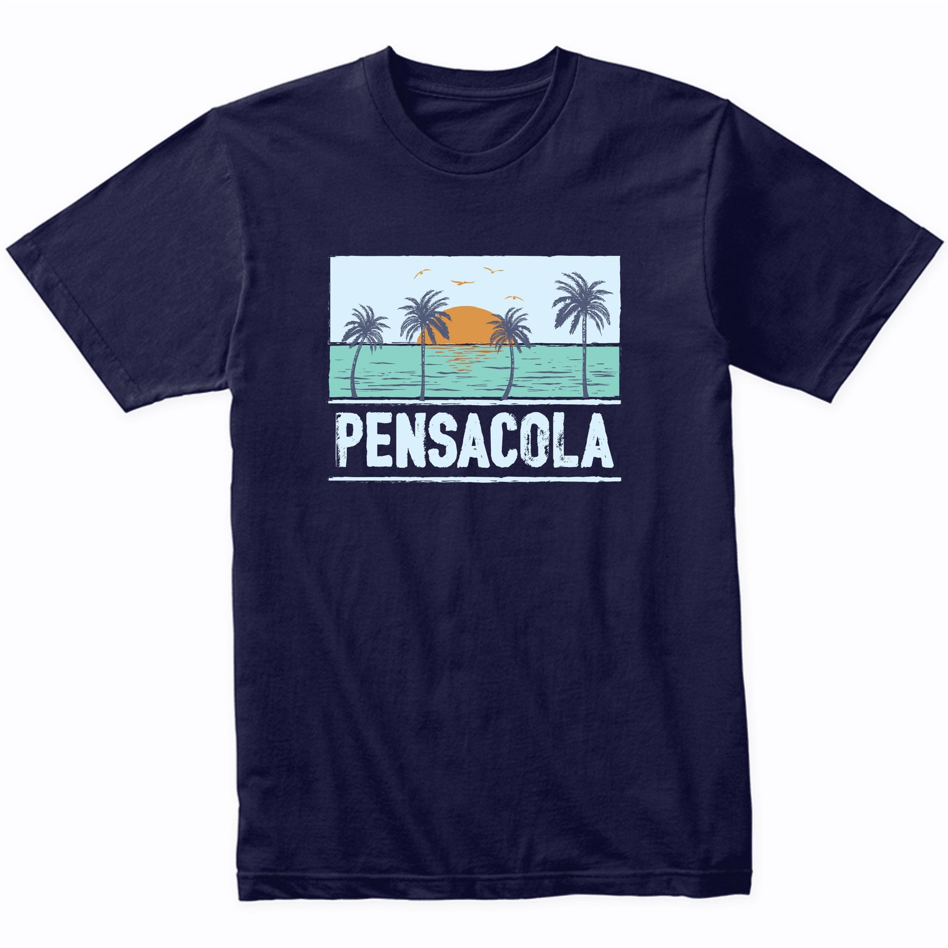 Retro Pensacola Florida Tropical Sunset Beach Vacation T-Shirt