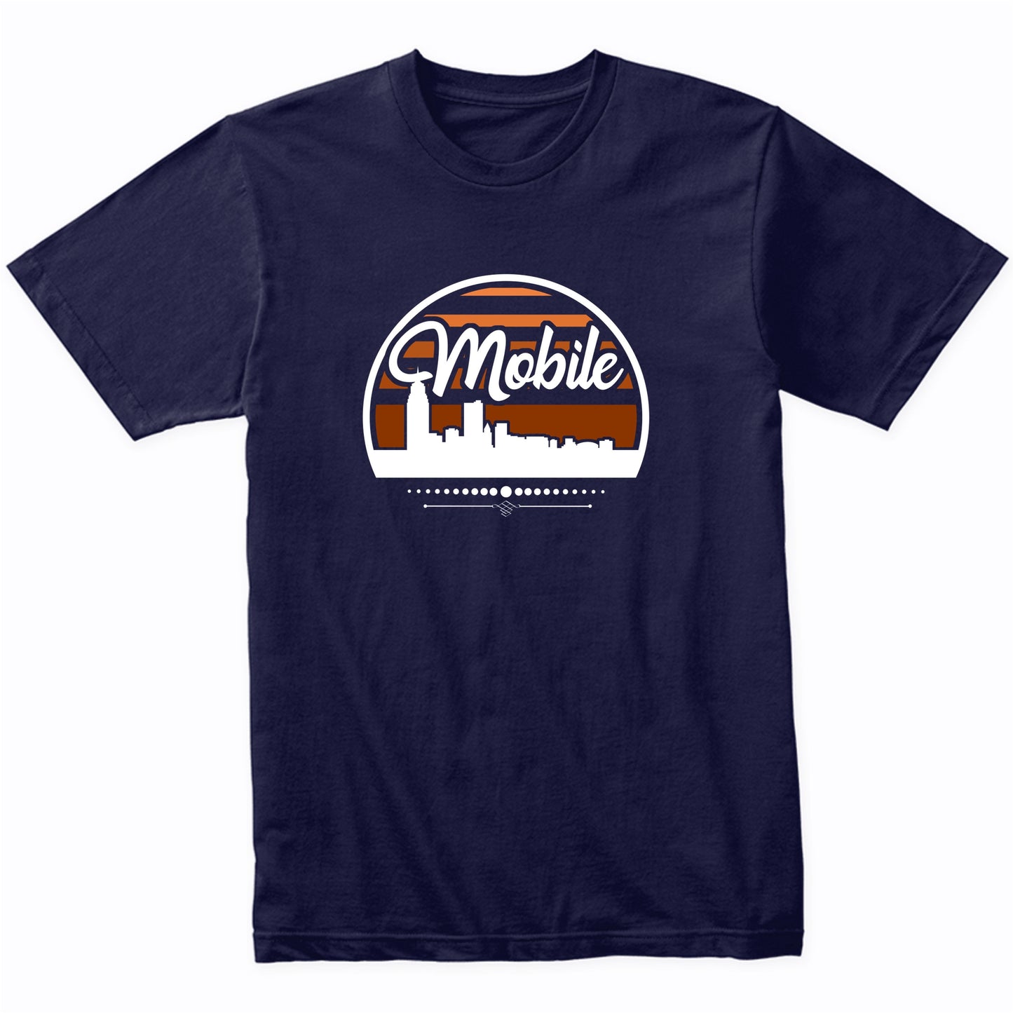 Retro Mobile Alabama Sunset Skyline T-Shirt