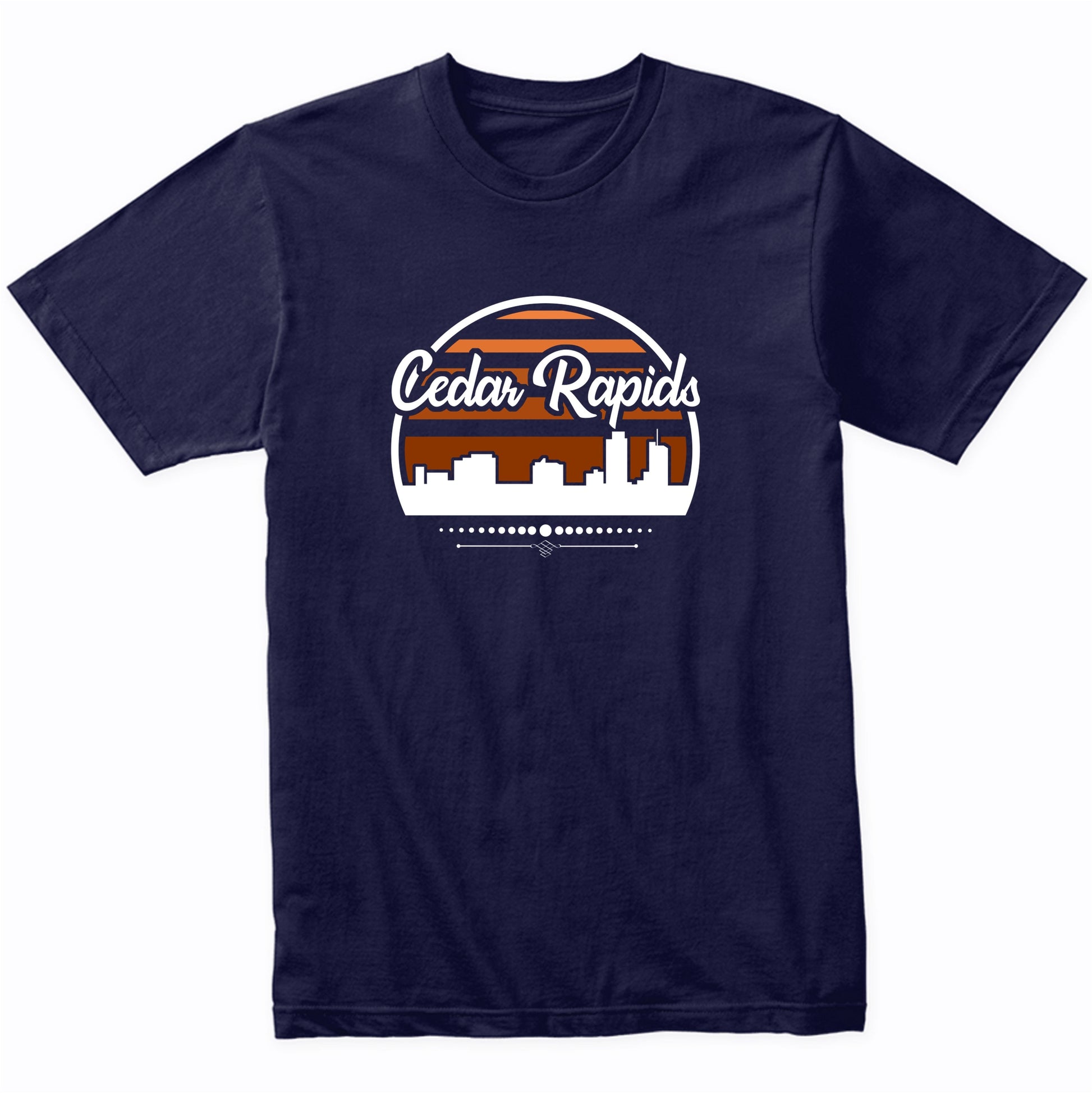 Retro Cedar Rapids Iowa Sunset Skyline T-Shirt