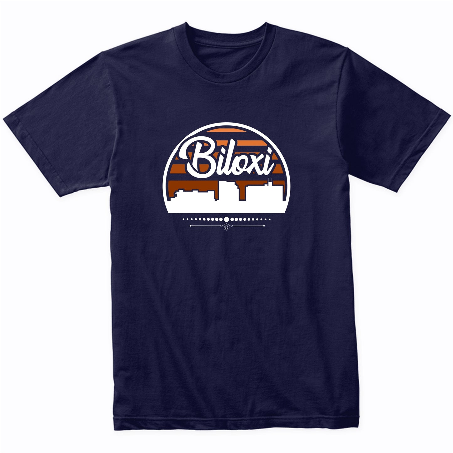 Retro Biloxi Mississippi Sunset Skyline T-Shirt