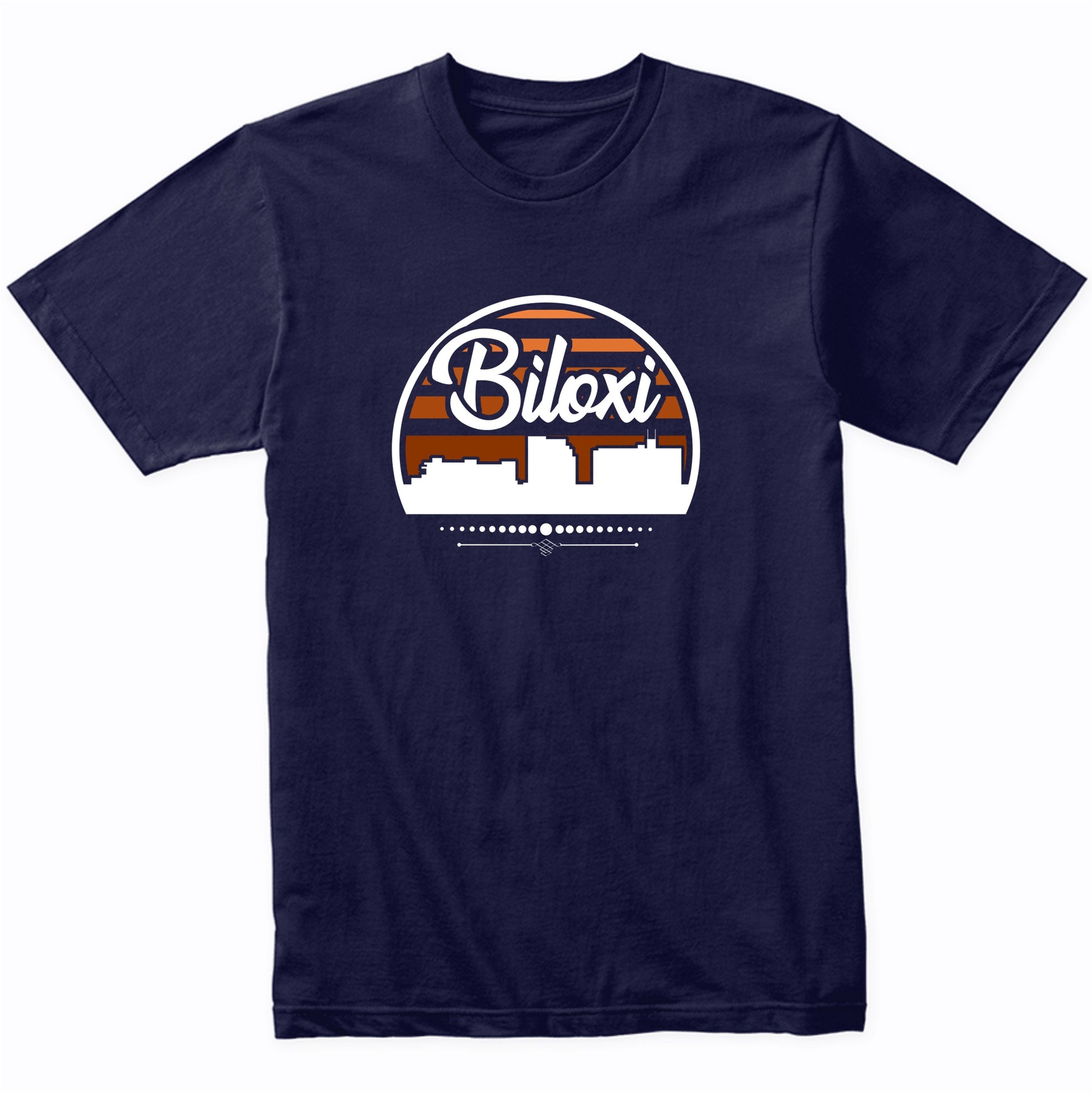 Retro Biloxi Mississippi Sunset Skyline T-Shirt