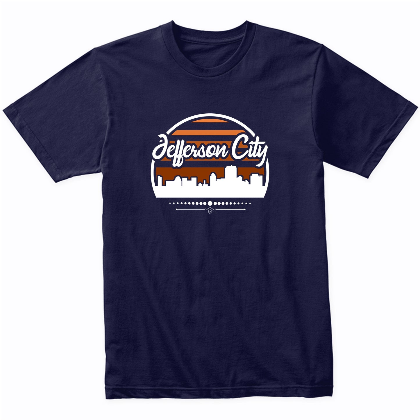 Retro Jefferson City Missouri Sunset Skyline T-Shirt