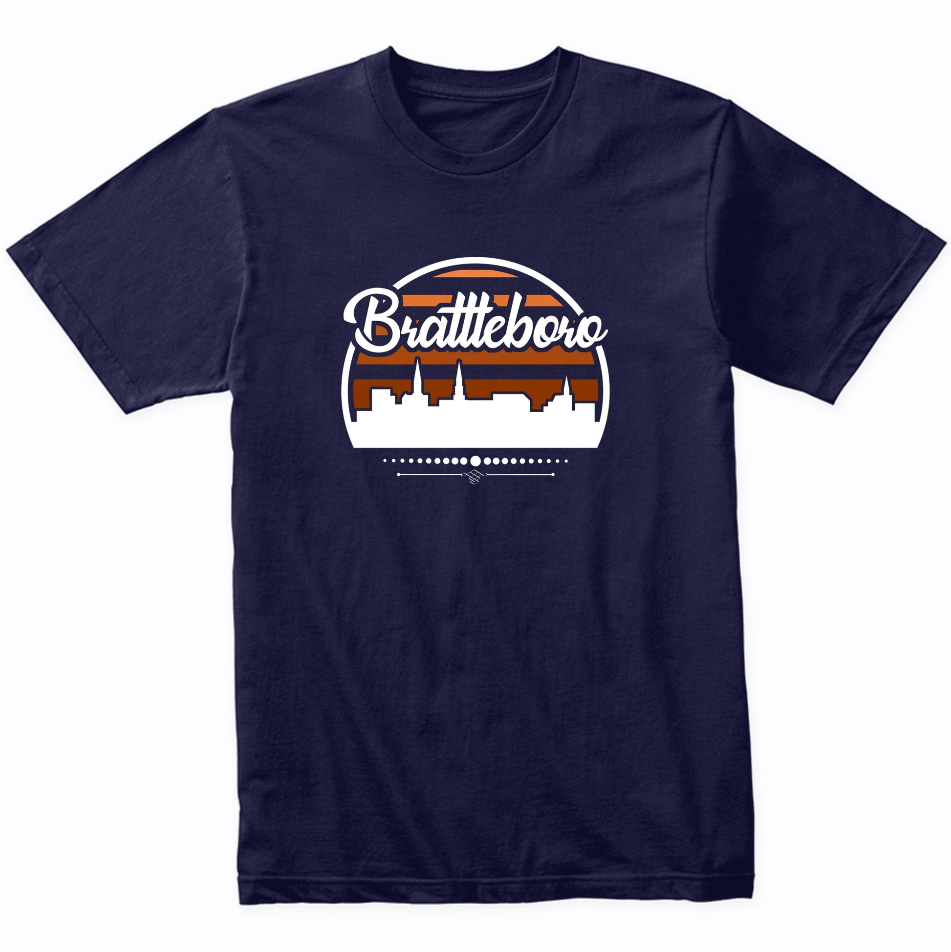 Retro Brattleboro Vermont Sunset Skyline T-Shirt