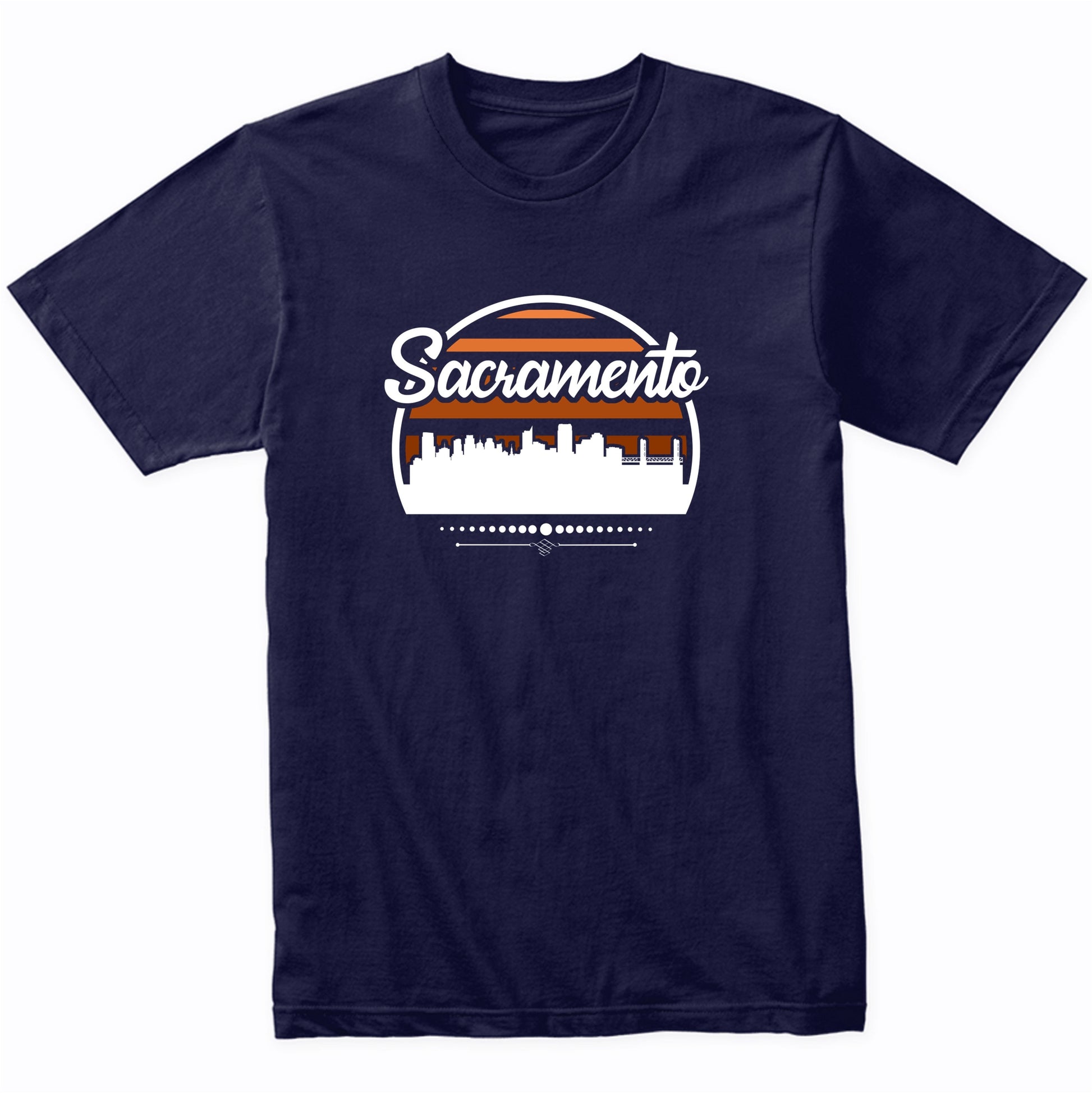 Retro Sacramento California Sunset Skyline T-Shirt