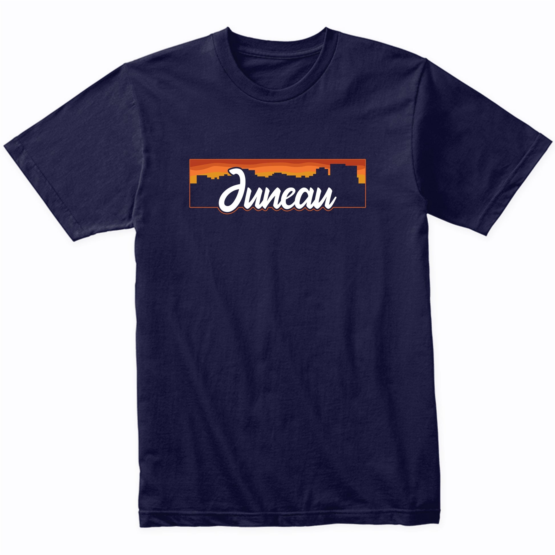 Vintage Style Retro Juneau Alaska Sunset Skyline T-Shirt