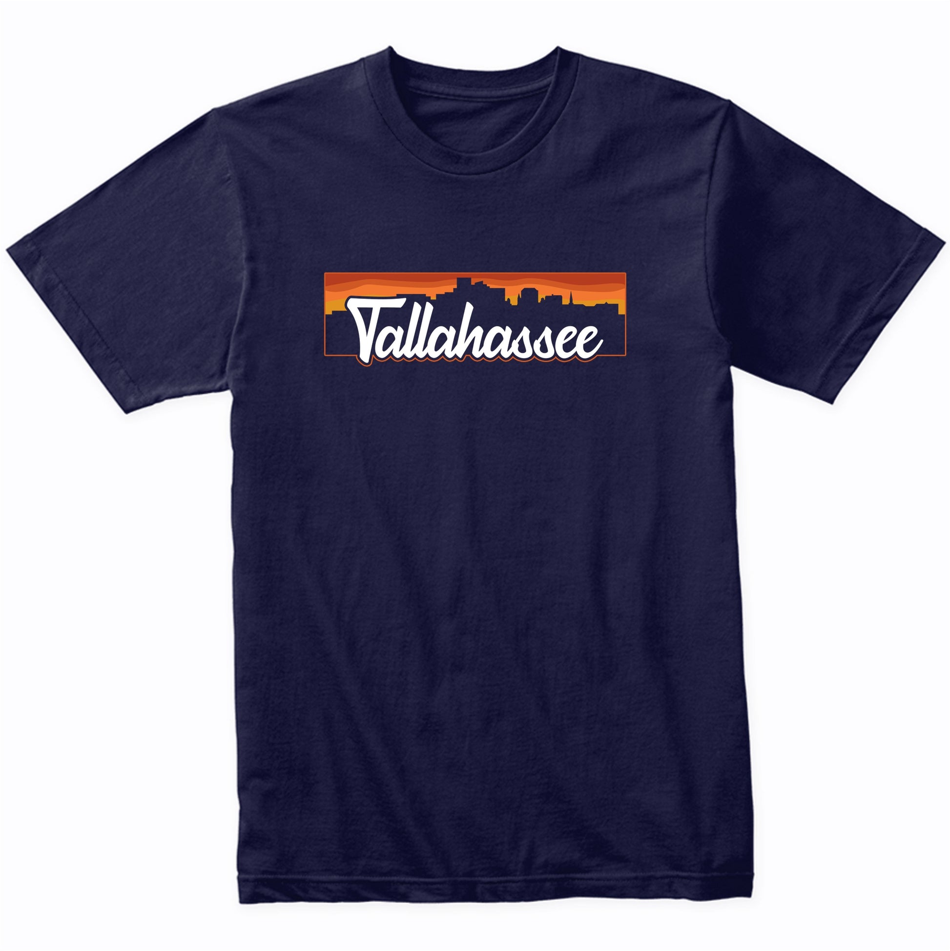 Vintage Style Retro Tallahassee Florida Sunset Skyline T-Shirt