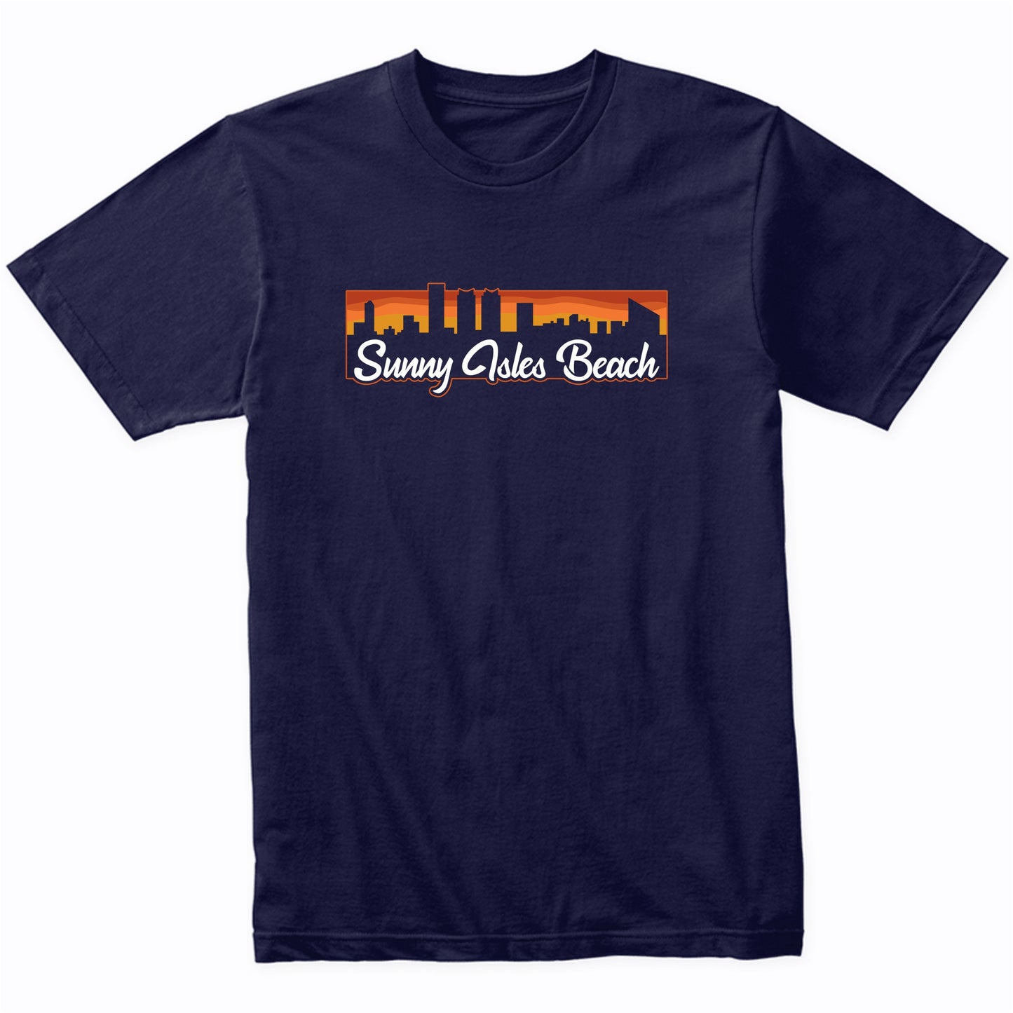 Vintage Style Retro Sunny Isles Beach Florida Sunset Skyline T-Shirt