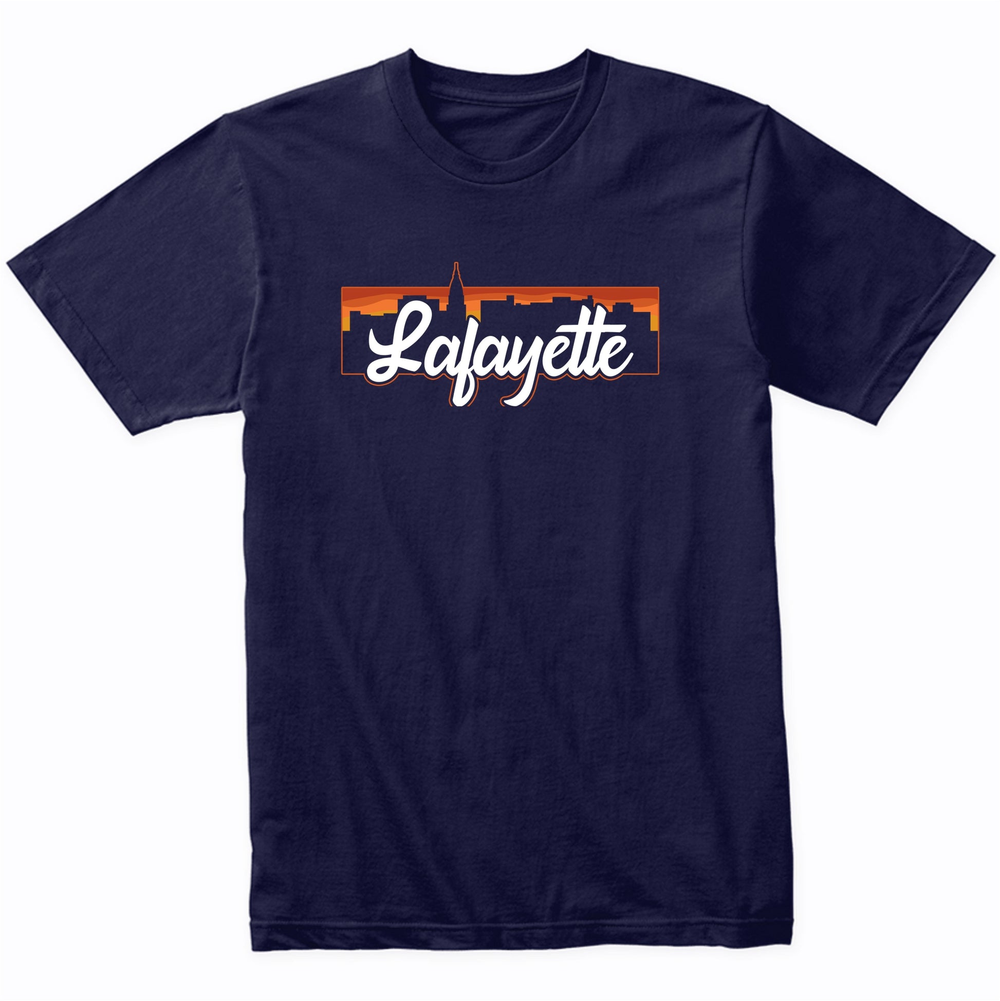 Vintage Style Retro Lafayette Indiana Sunset Skyline T-Shirt