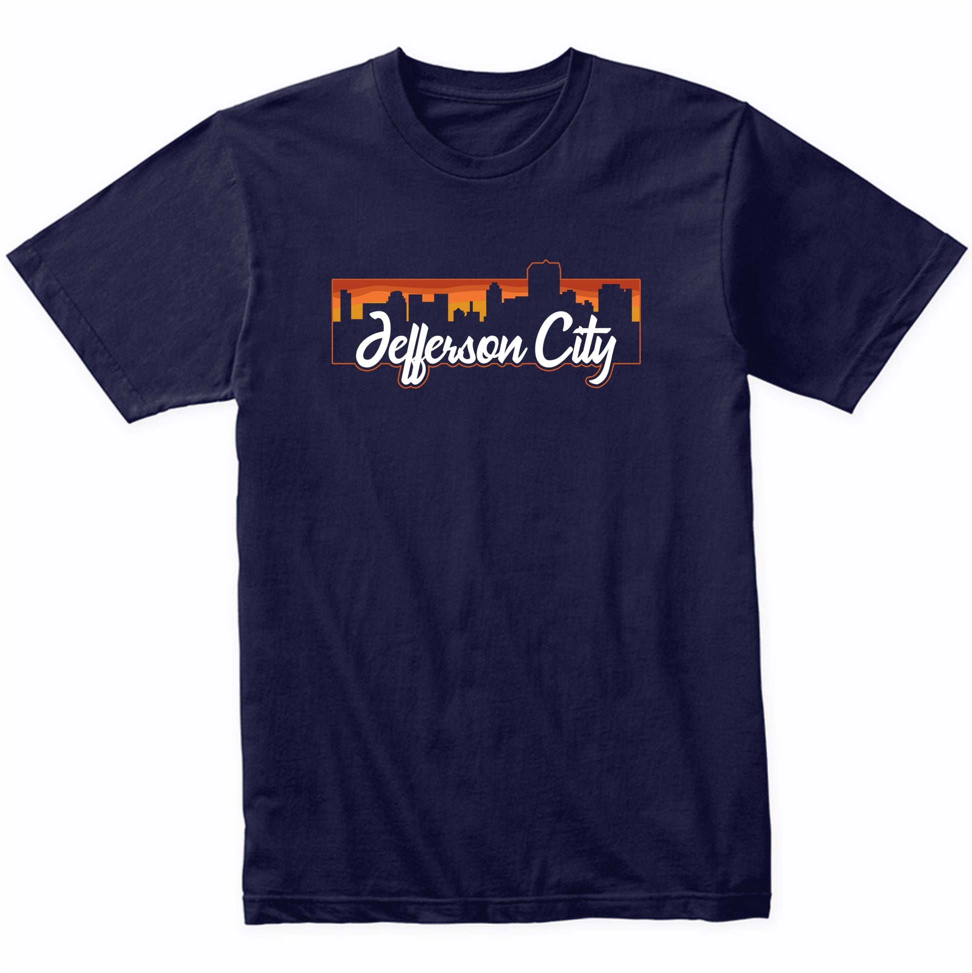 Vintage Style Retro Jefferson City Missouri Sunset Skyline T-Shirt