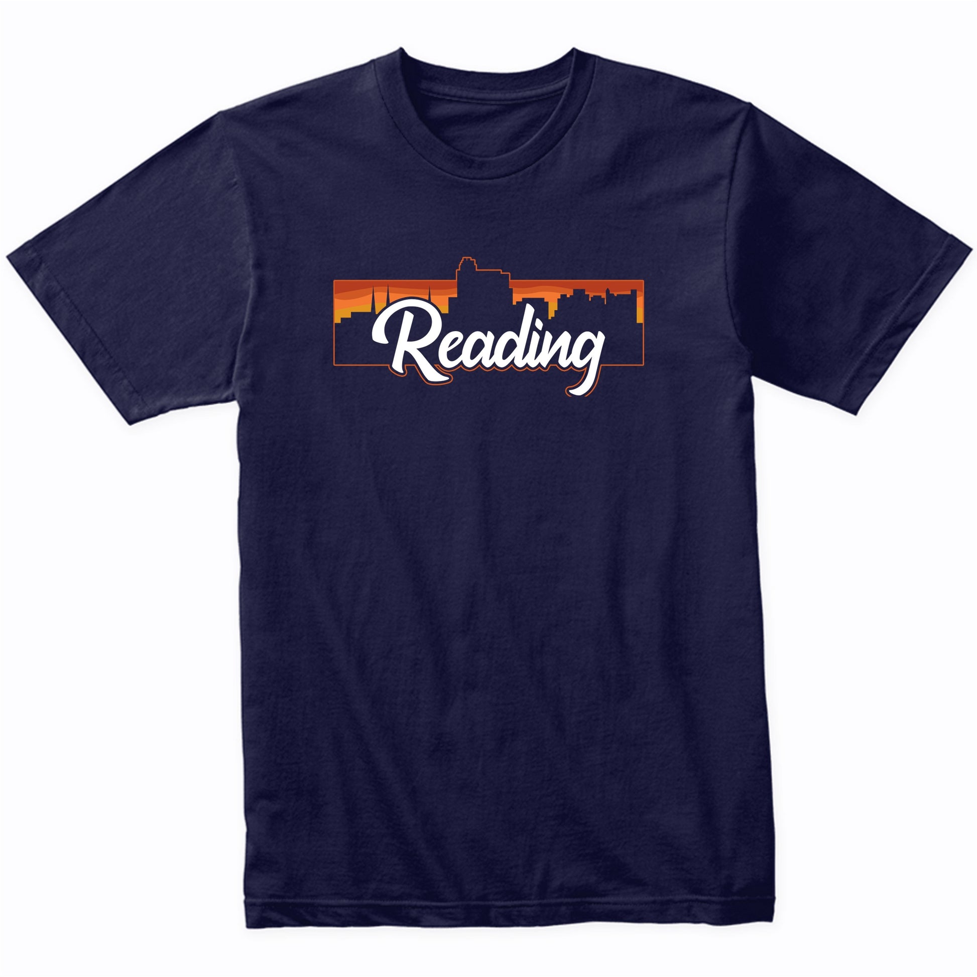Vintage Style Retro Reading Pennsylvania Sunset Skyline T-Shirt