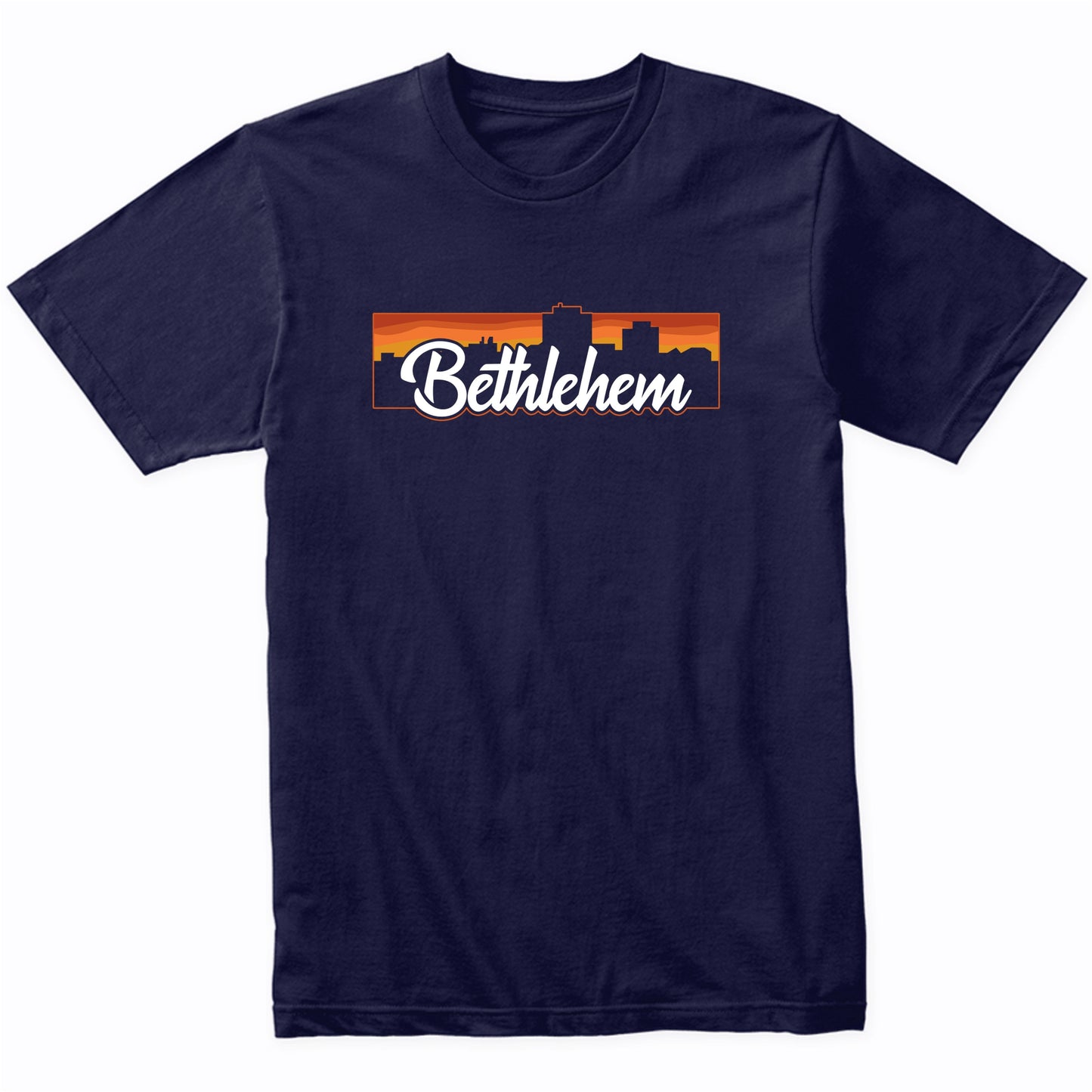 Vintage Style Retro Bethlehem Pennsylvania Sunset Skyline T-Shirt