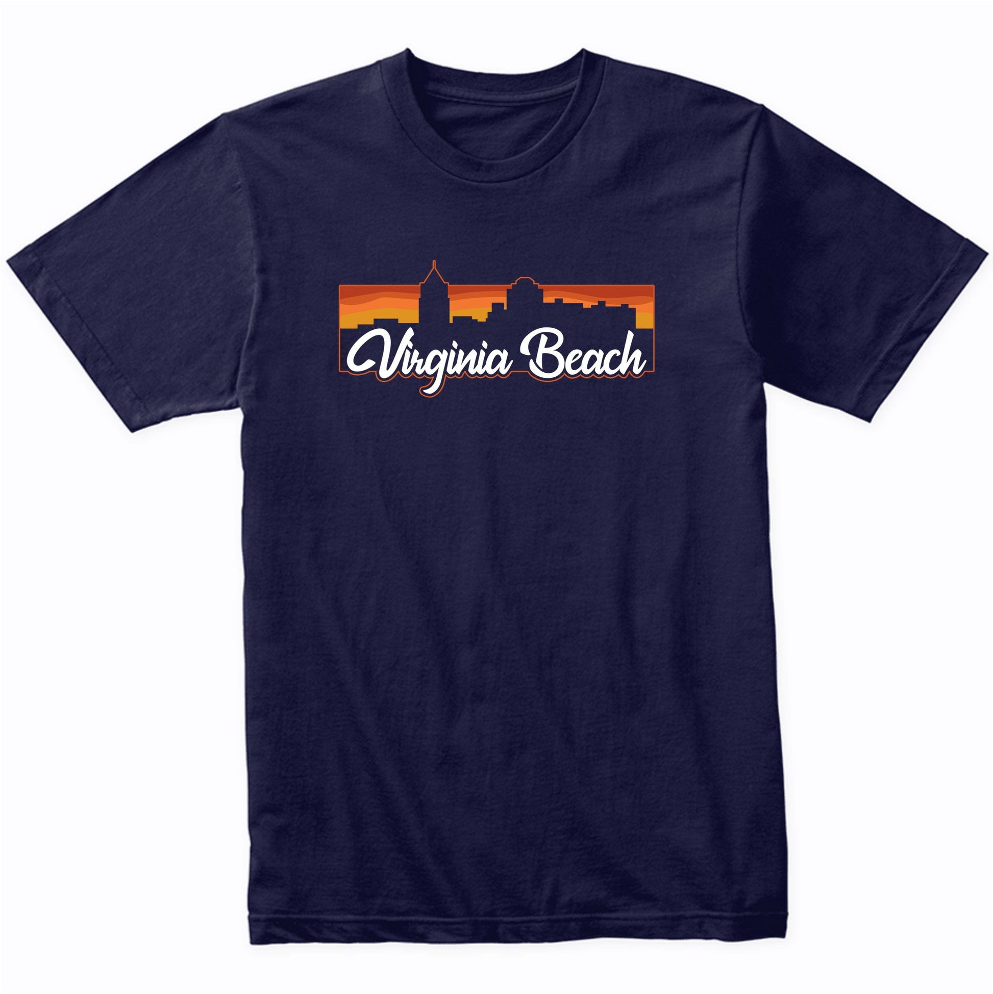 Vintage Style Retro Virginia Beach Virginia Sunset Skyline T-Shirt