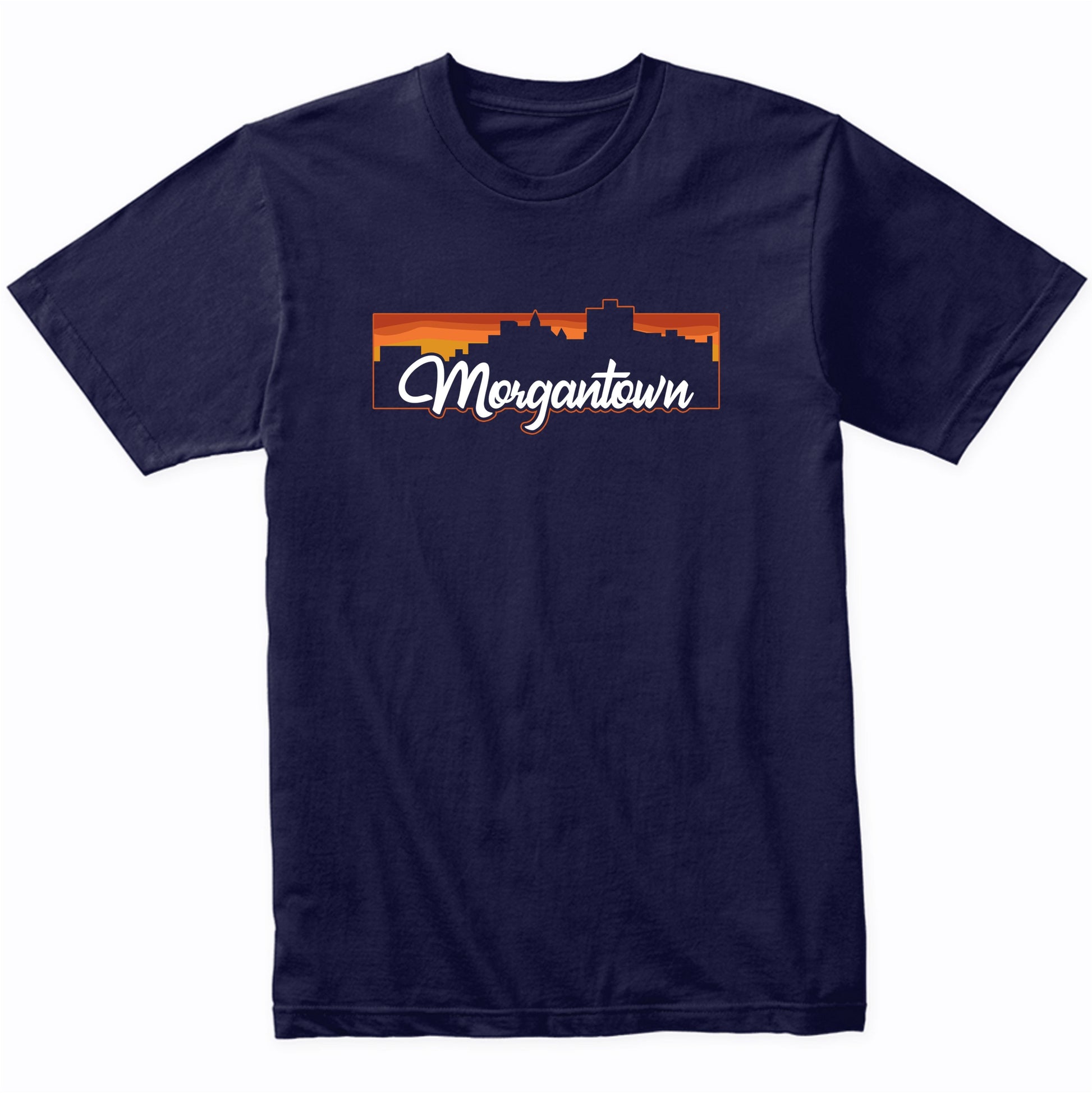 Vintage Style Retro Morgantown West Virginia Sunset Skyline T-Shirt