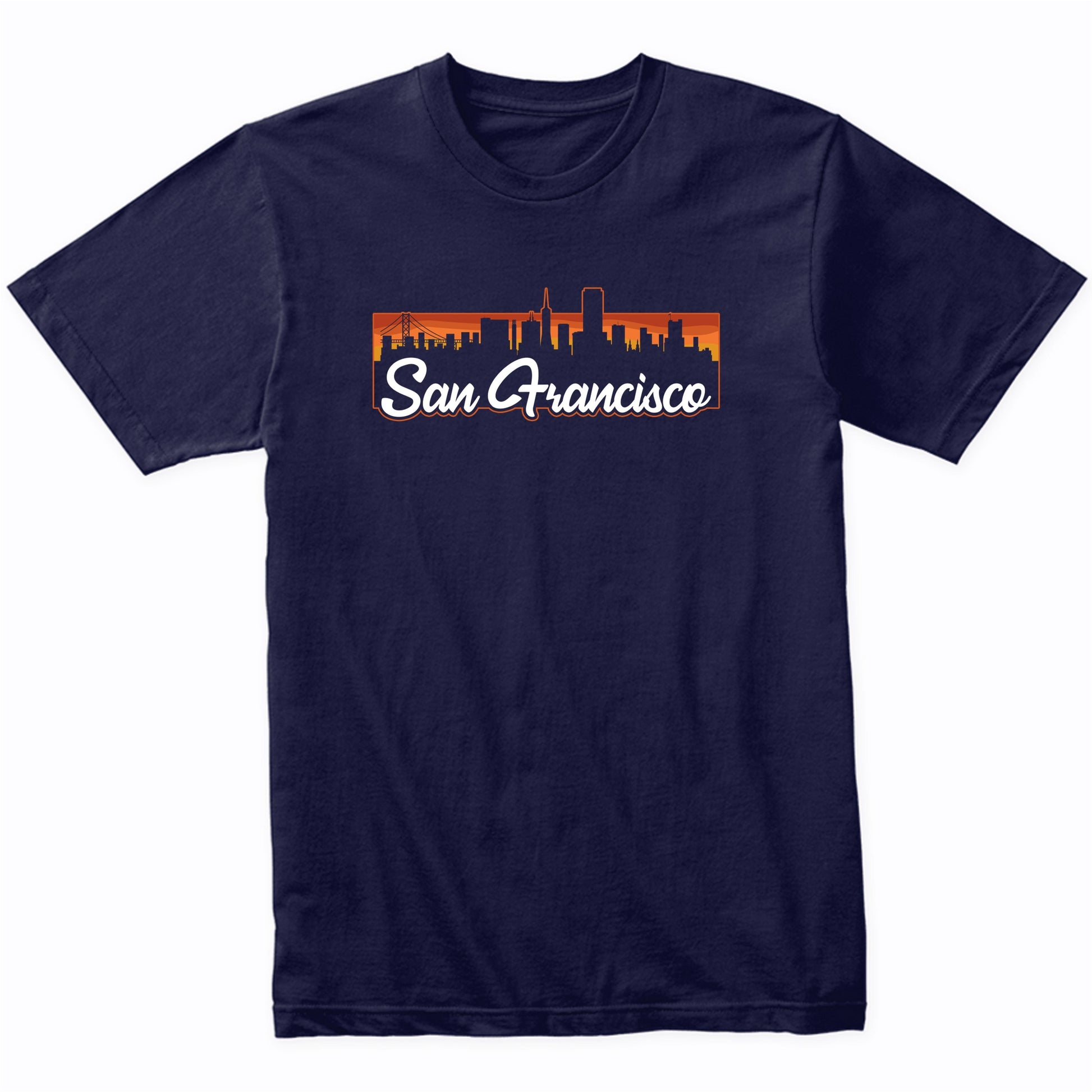 Vintage Style Retro San Francisco California Sunset Skyline T-Shirt
