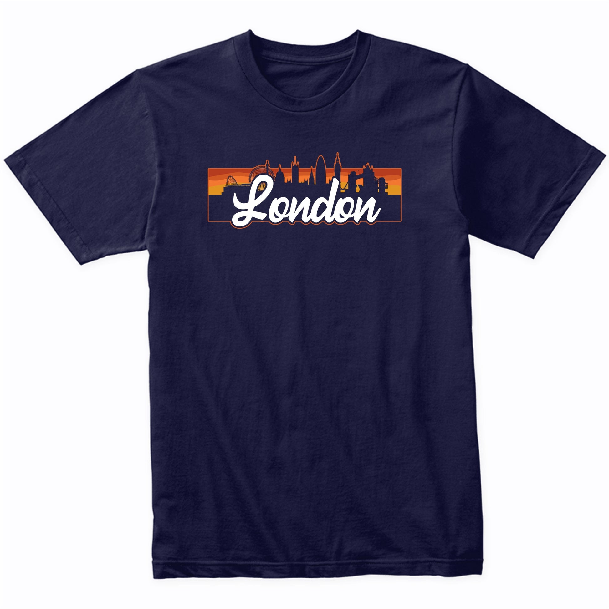 Vintage Style Retro London England Sunset Skyline T-Shirt