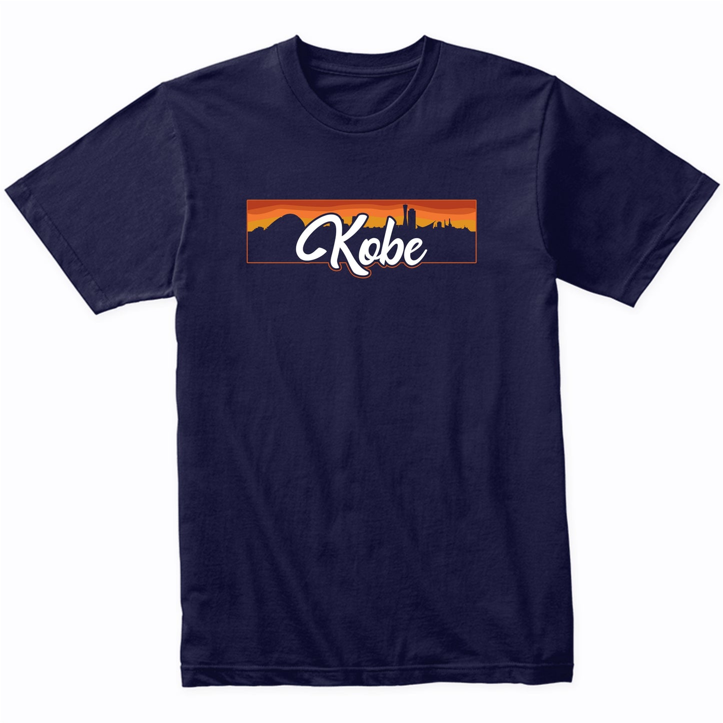 Vintage Style Retro Kobe Japan Sunset Skyline T-Shirt