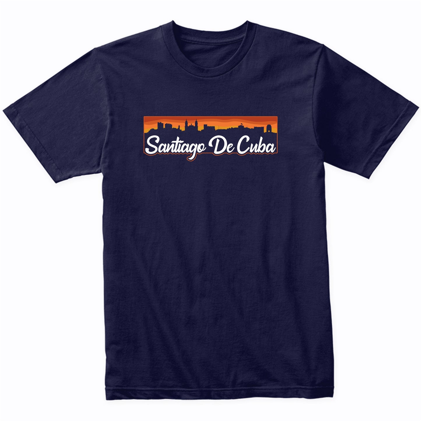 Vintage Style Retro Santiago De Cuba Cuba Sunset Skyline T-Shirt