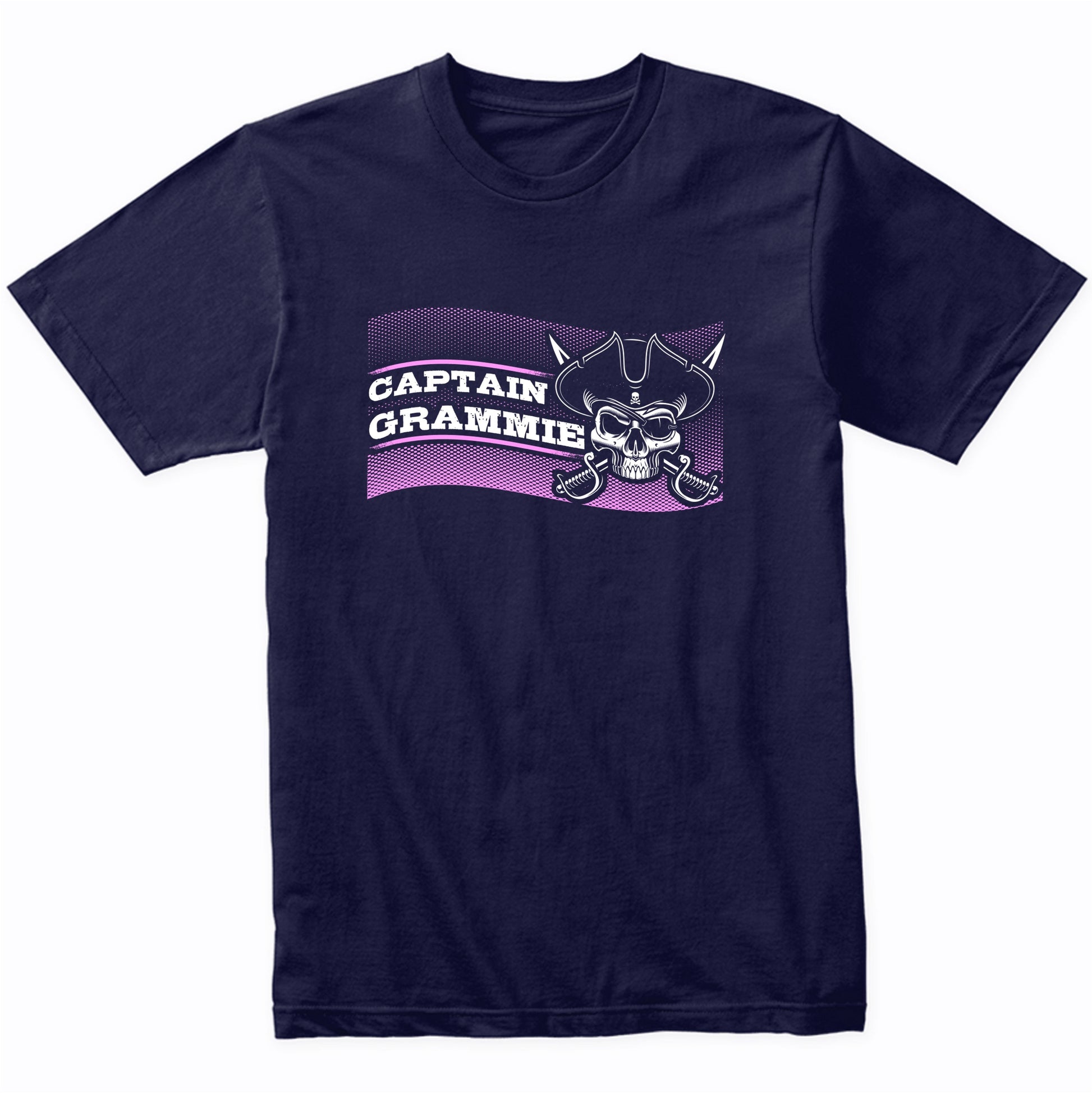 Captain Grammie Pirate Skull Funny Grandma Grandparents Day T-Shirt