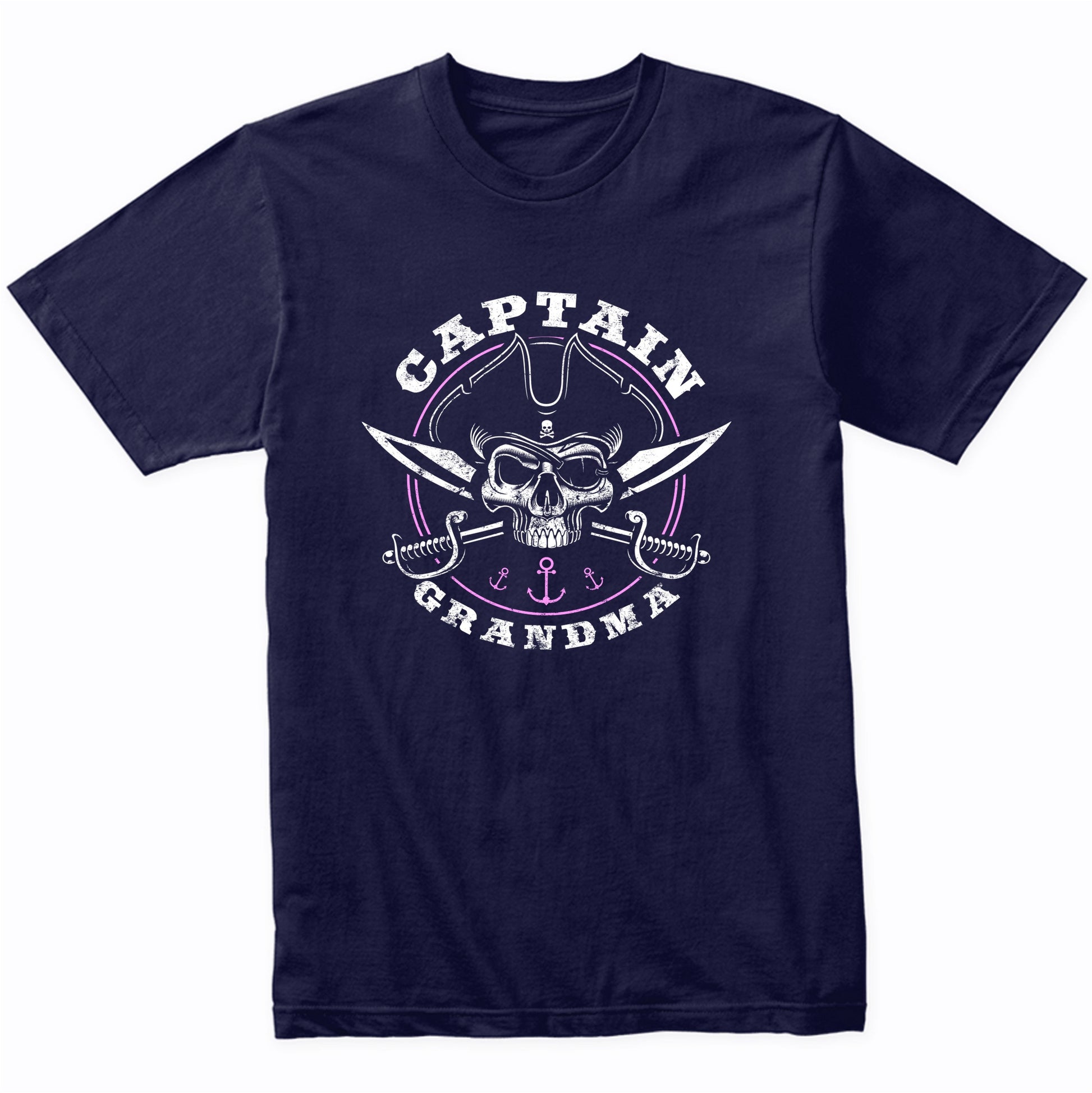 Captain Grandma Pirate Skull Funny Grandma Grandparents Day T-Shirt