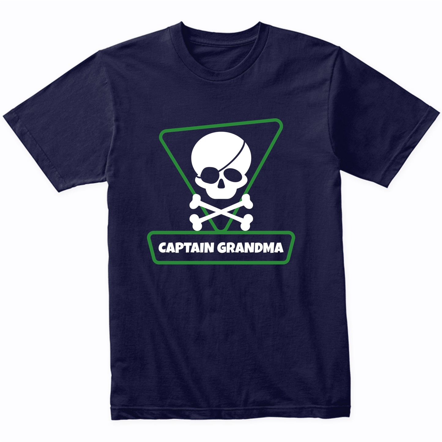 Captain Grandma Pirate Skull Funny Grandma Grandparents Day T-Shirt
