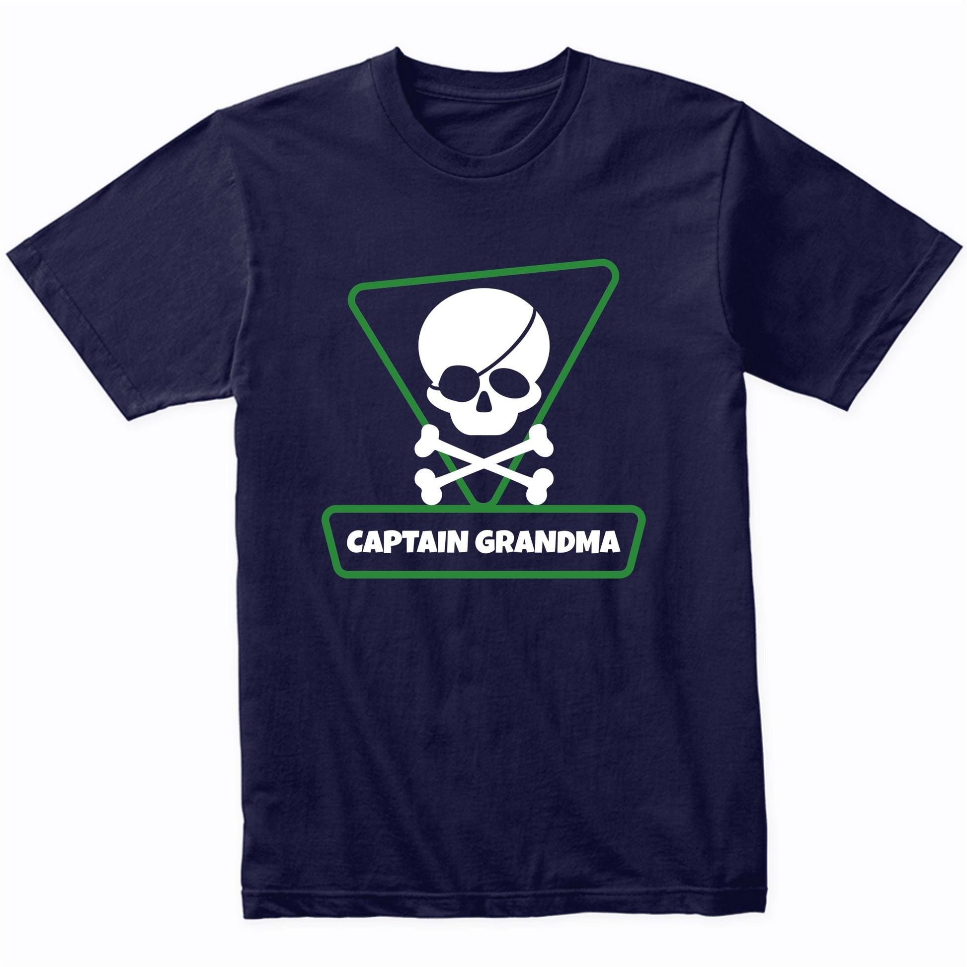 Captain Grandma Pirate Skull Funny Grandma Grandparents Day T-Shirt