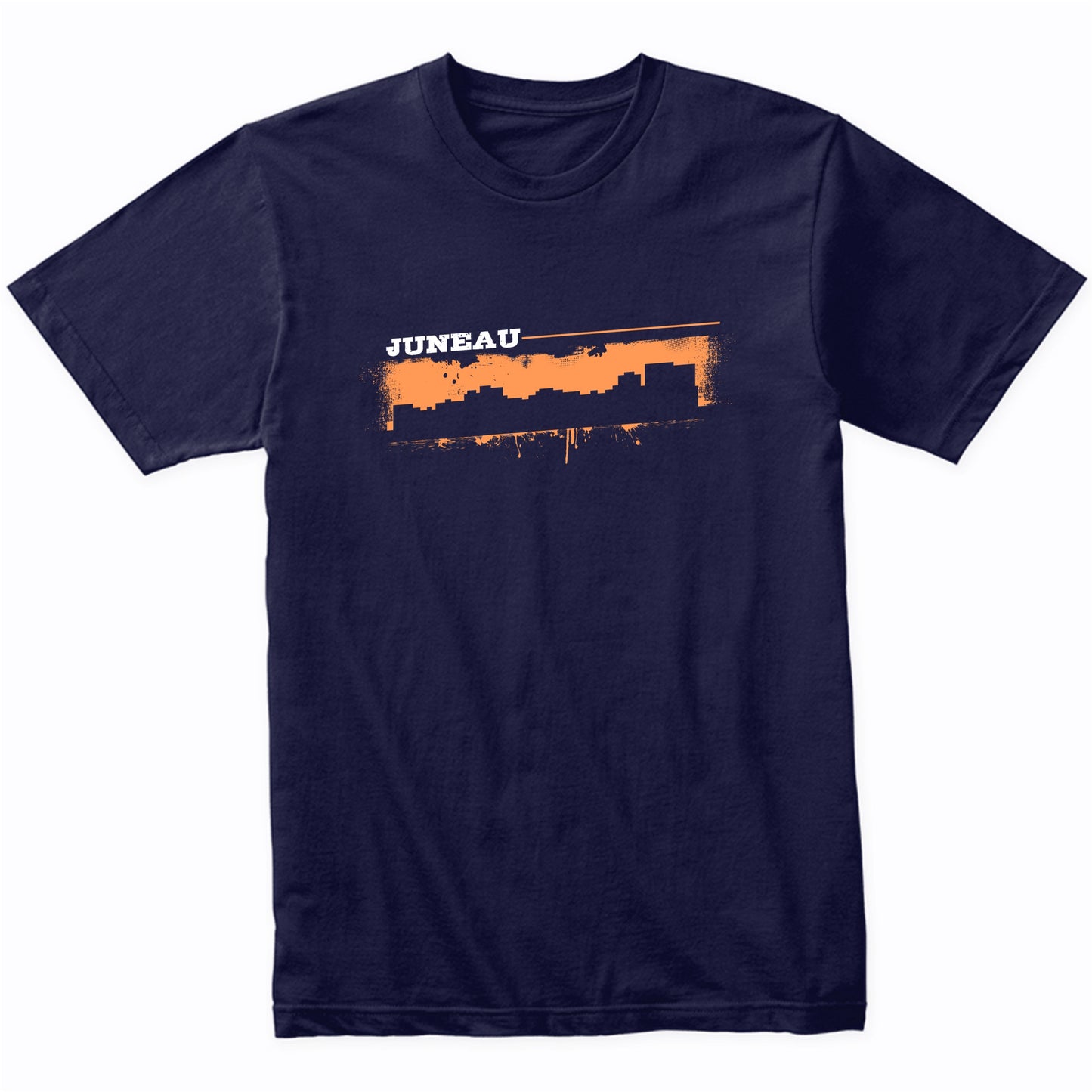 Juneau Alaska Skyline Retro Grafitti Style T-Shirt