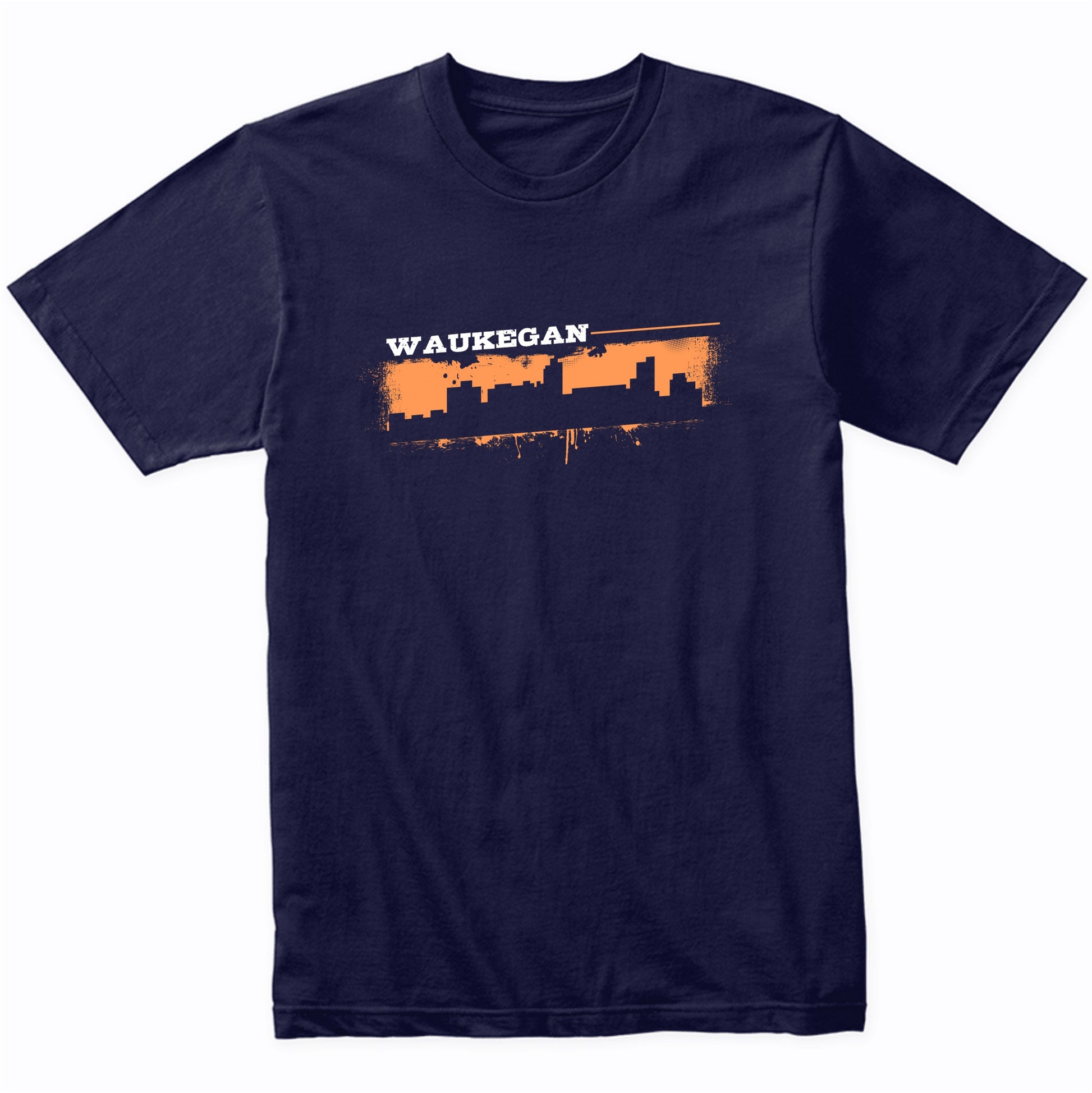 Waukegan Illinois Skyline Retro Grafitti Style T-Shirt