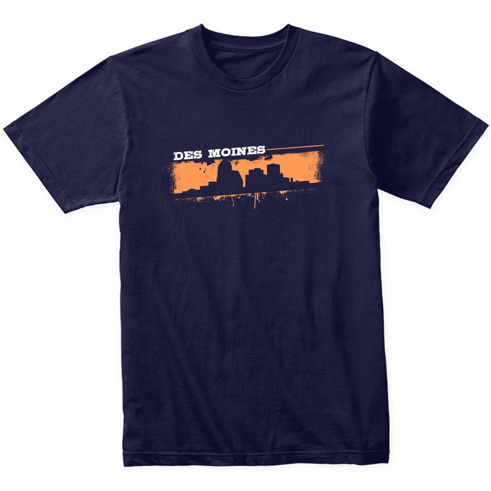 Des Moines Iowa Skyline Retro Grafitti Style T-Shirt