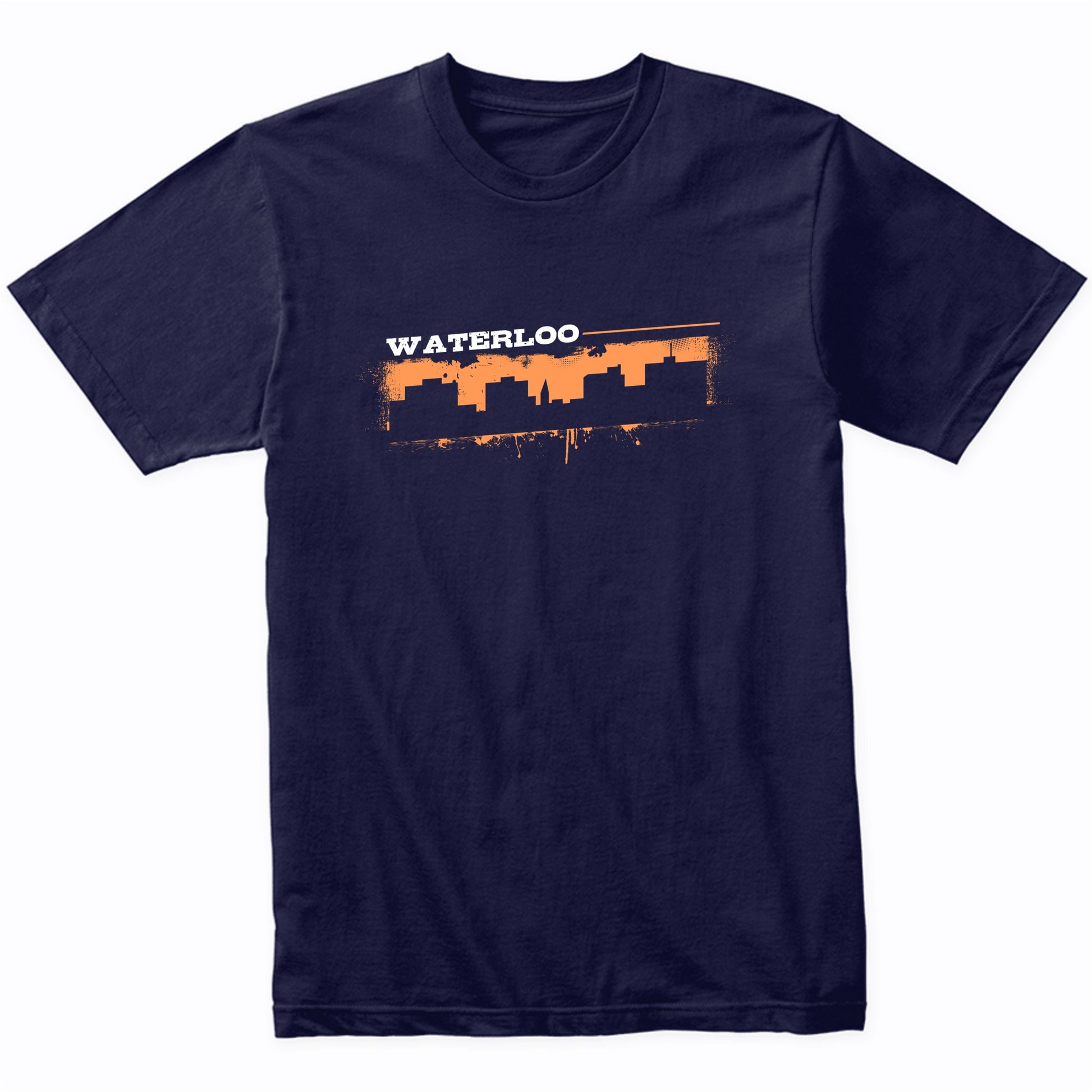 Waterloo Iowa Skyline Retro Grafitti Style T-Shirt