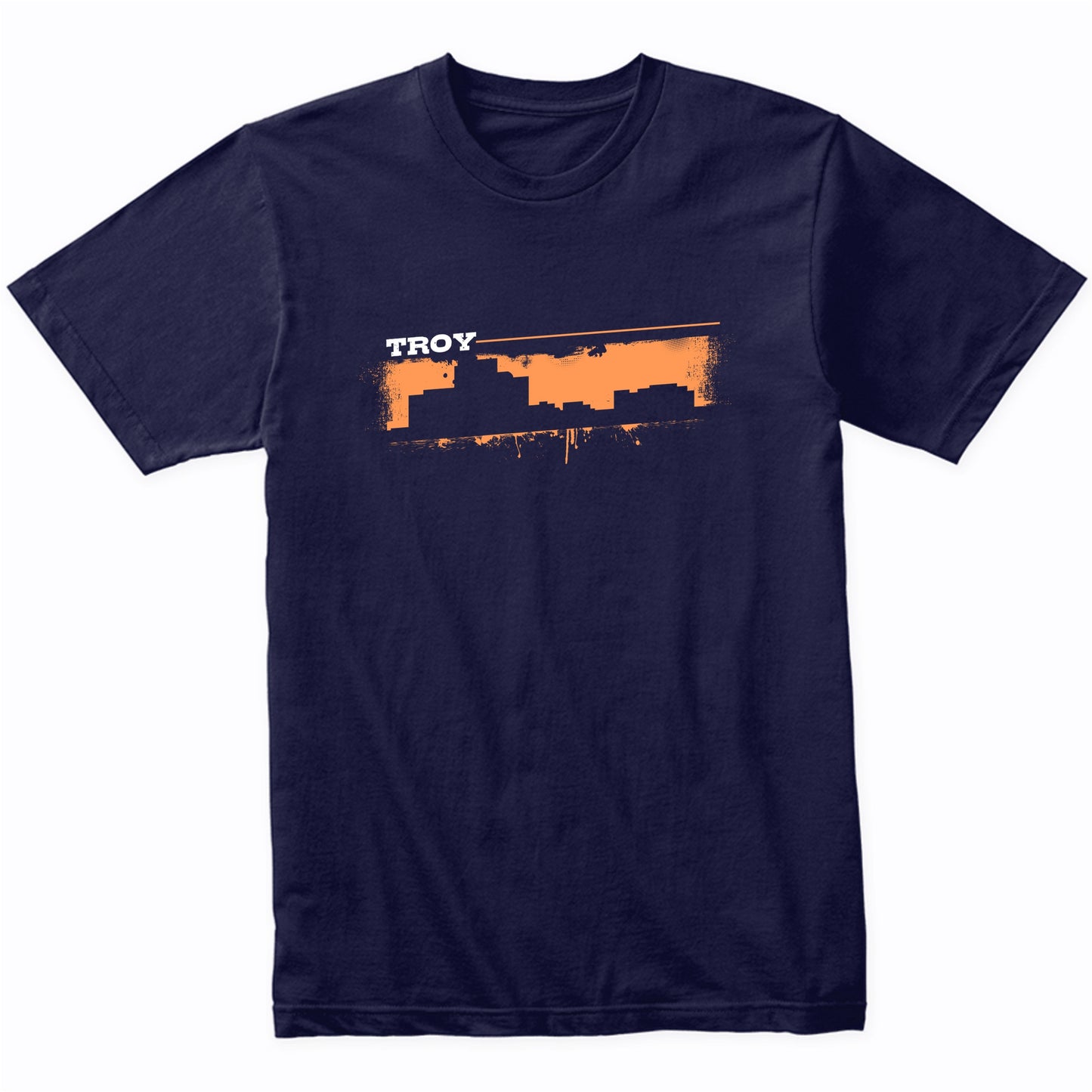 Troy Michigan Skyline Retro Grafitti Style T-Shirt