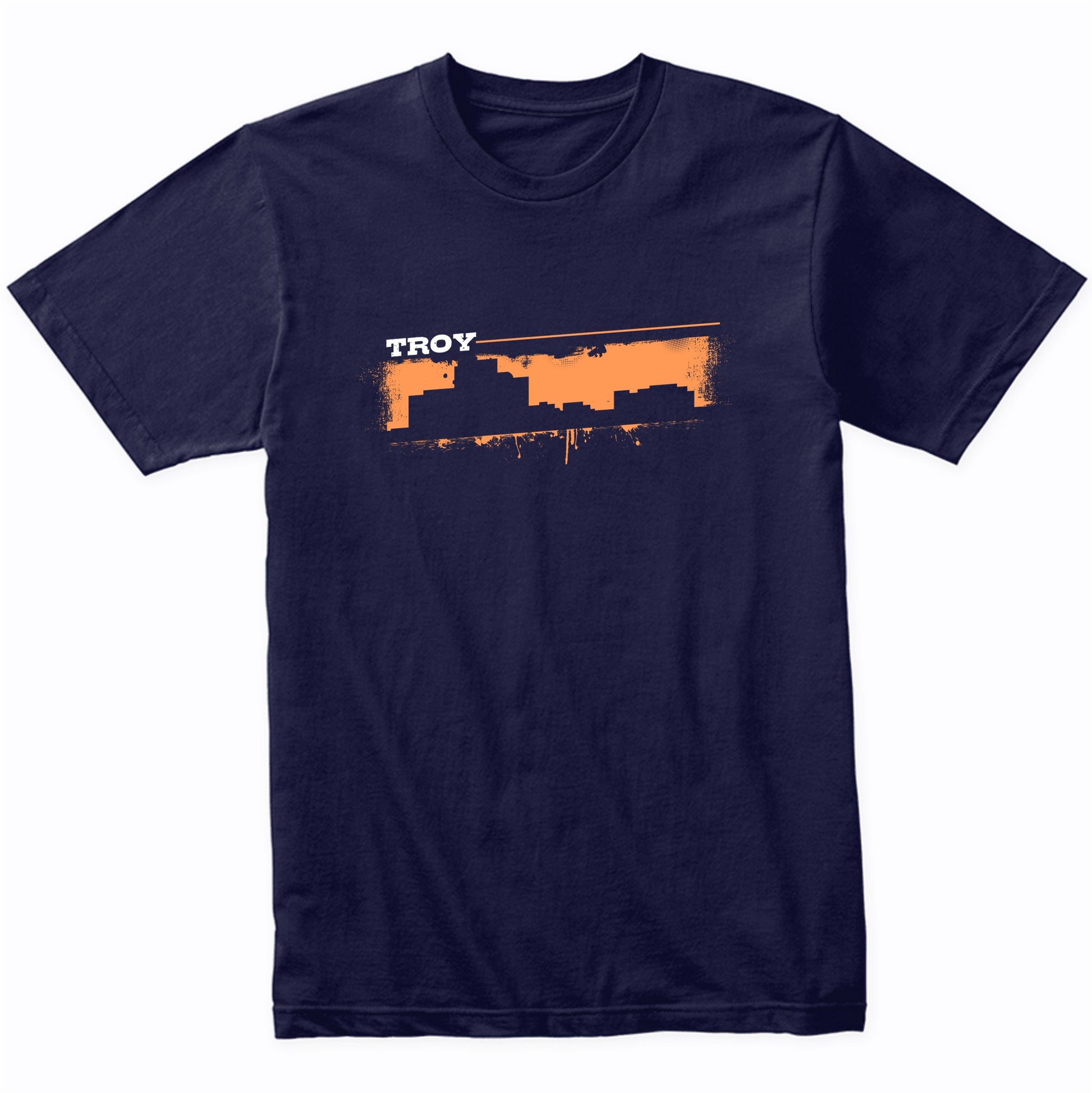 Troy Michigan Skyline Retro Grafitti Style T-Shirt