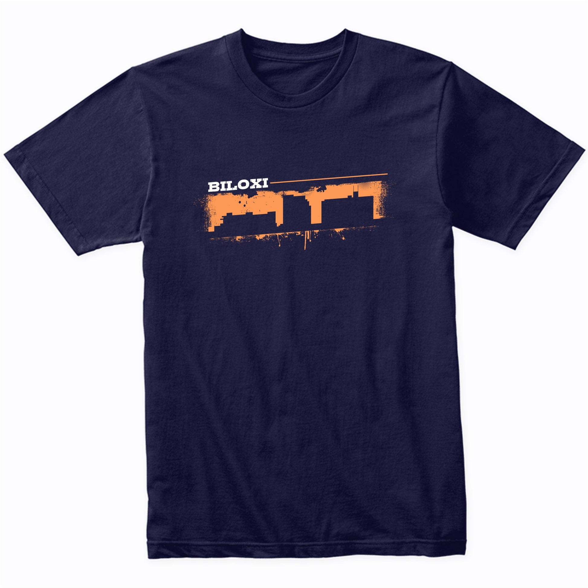 Biloxi Mississippi Skyline Retro Grafitti Style T-Shirt