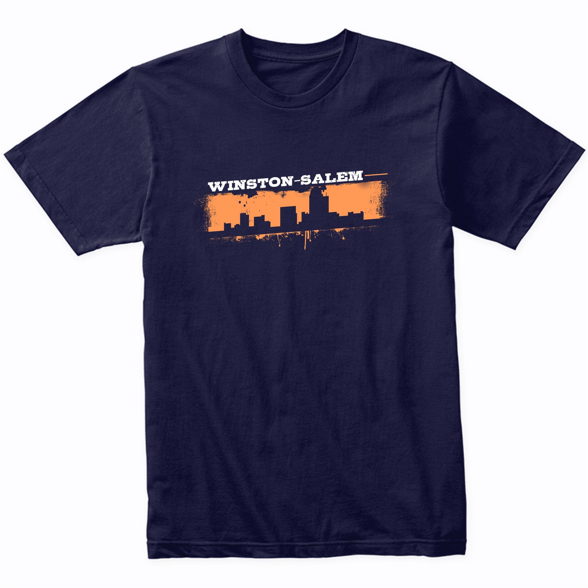 Winston-Salem North Carolina Skyline Retro Grafitti Style T-Shirt