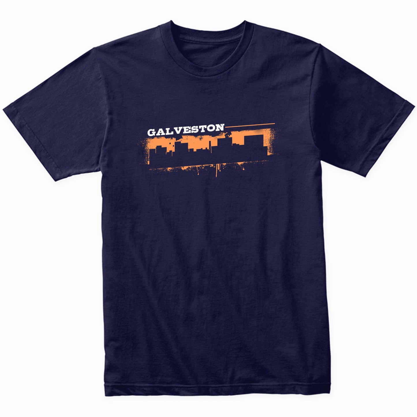 Galveston Texas Skyline Retro Grafitti Style T-Shirt