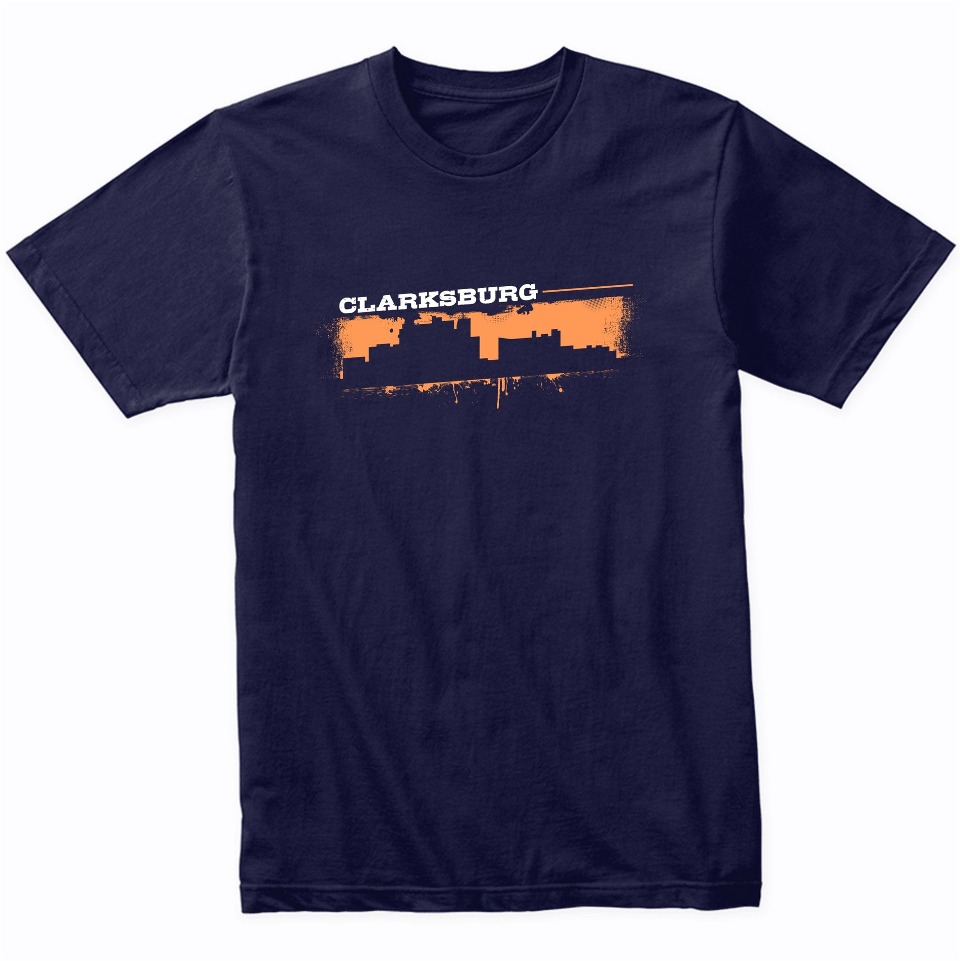 Clarksburg West Virginia Skyline Retro Grafitti Style T-Shirt