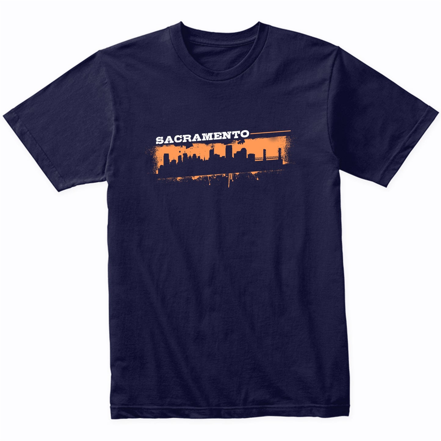Sacramento California Skyline Retro Grafitti Style T-Shirt