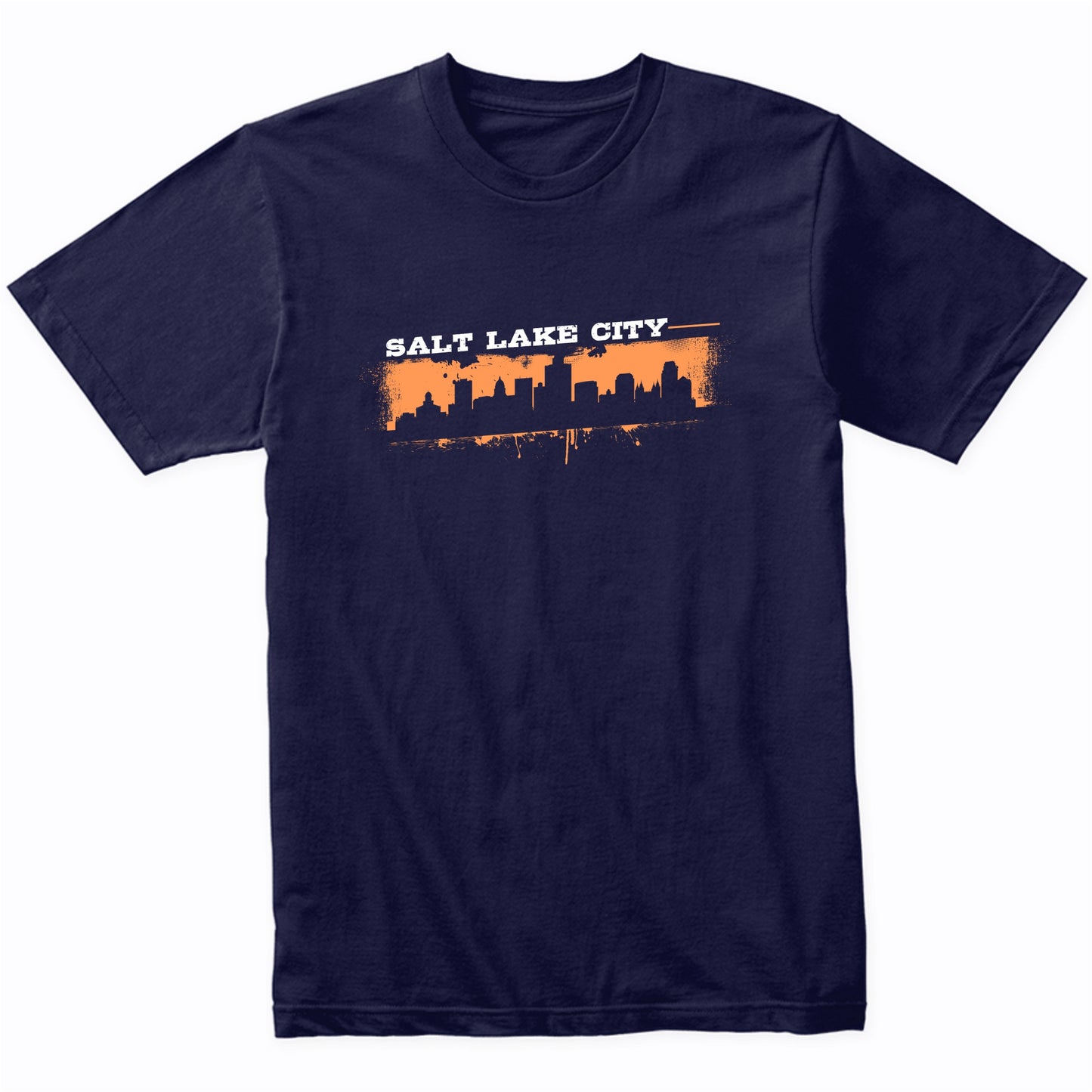 Salt Lake City Utah Skyline Retro Grafitti Style T-Shirt