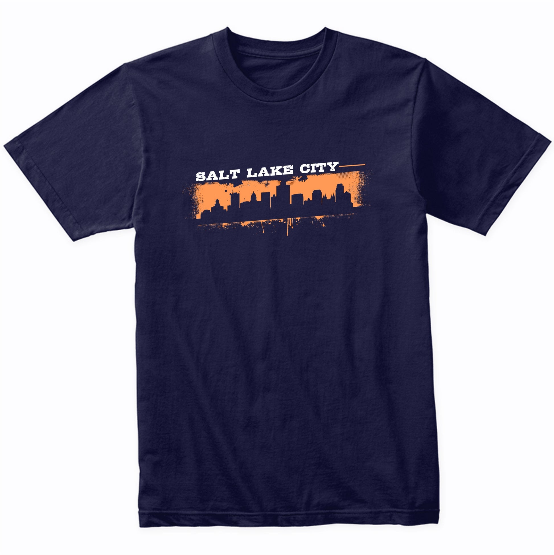 Salt Lake City Utah Skyline Retro Grafitti Style T-Shirt