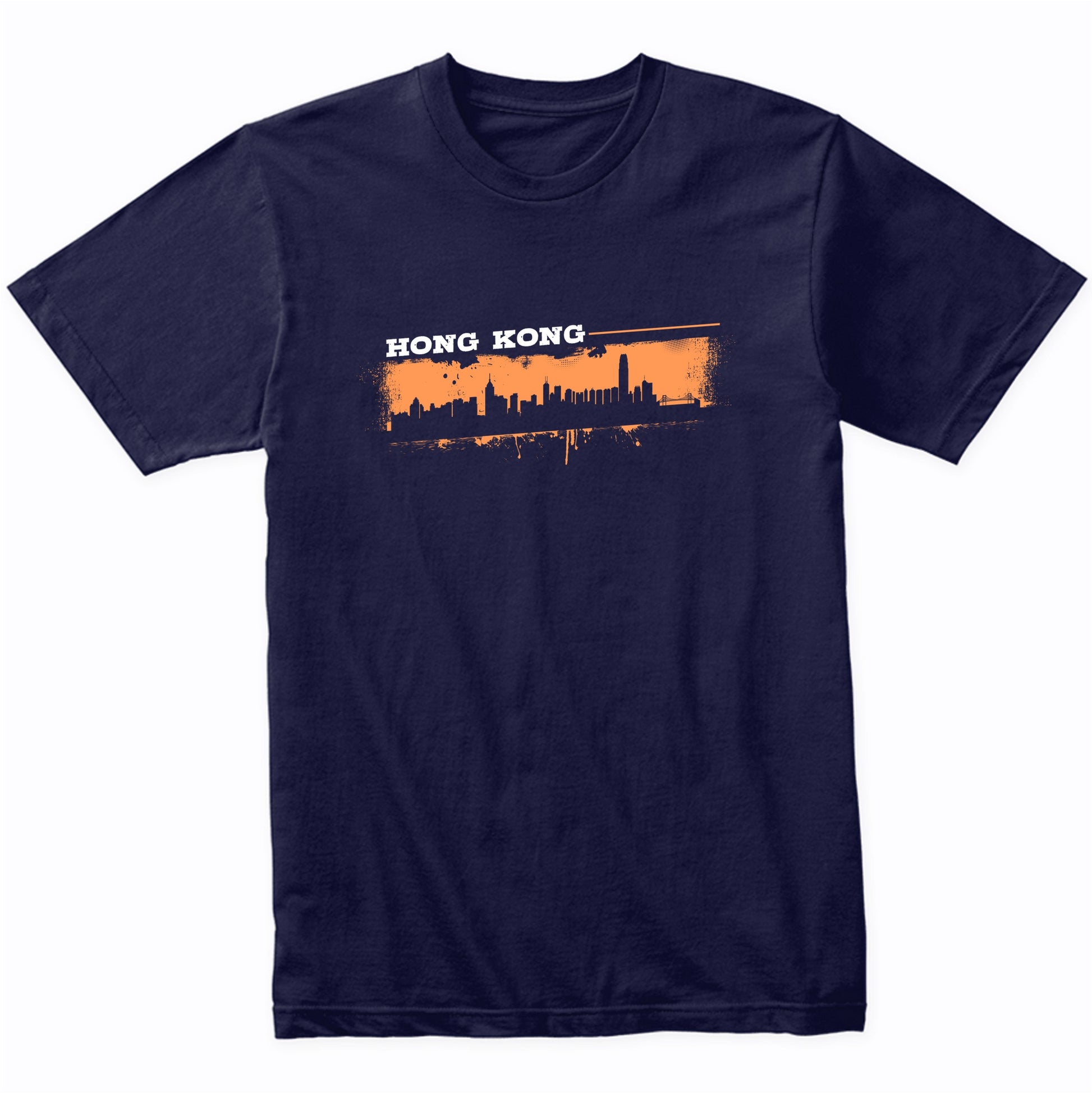 Hong Kong China Skyline Retro Grafitti Style T-Shirt
