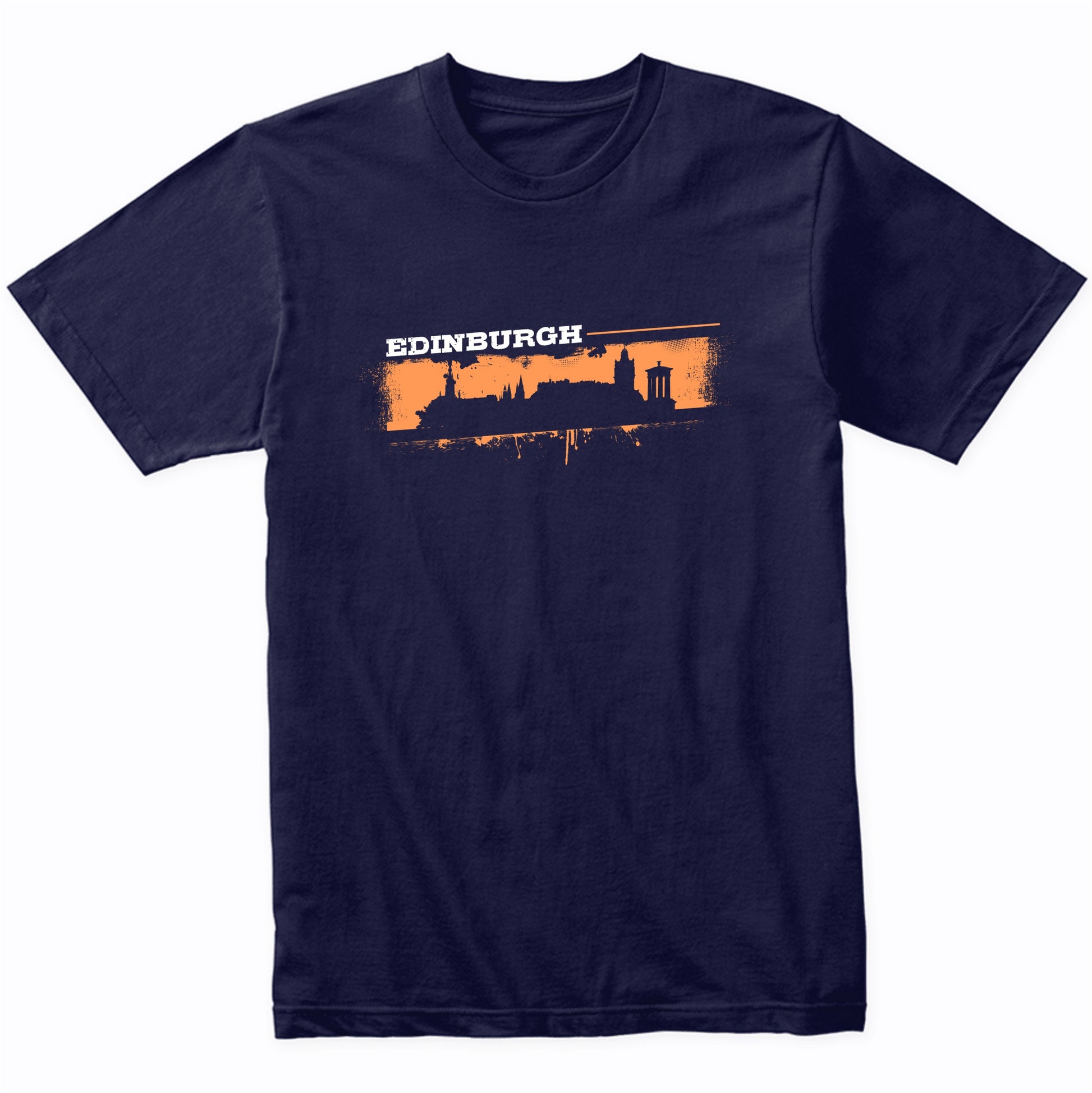Edinburgh Scotland Skyline Retro Grafitti Style T-Shirt