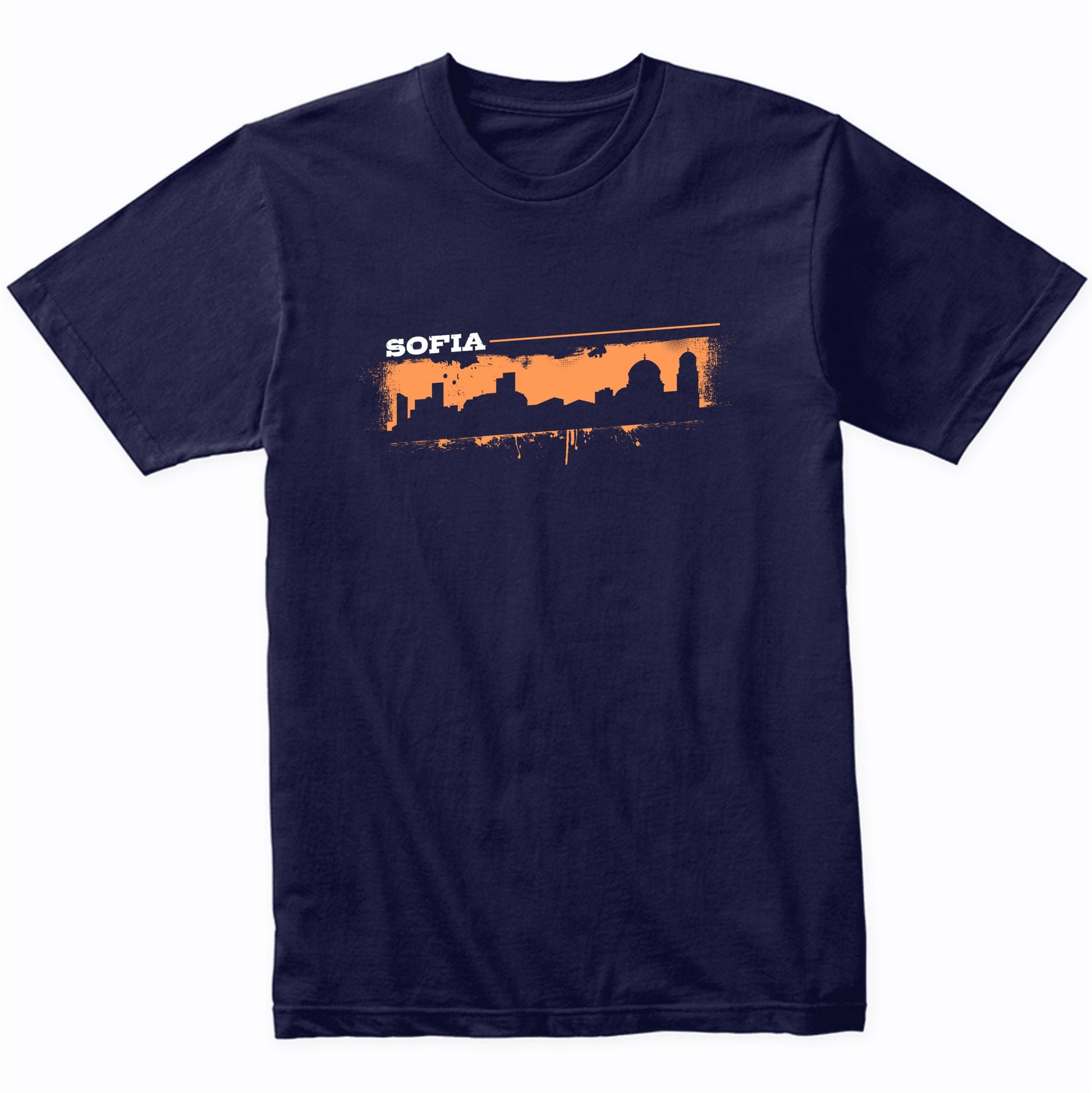 Sofia Bulgaria Skyline Retro Grafitti Style T-Shirt