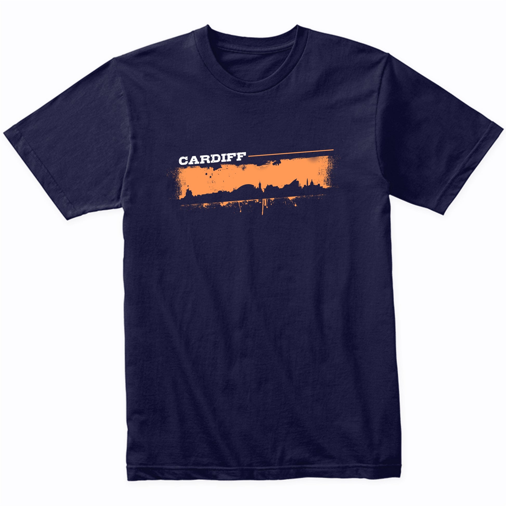 Cardiff Wales Skyline Retro Grafitti Style T-Shirt